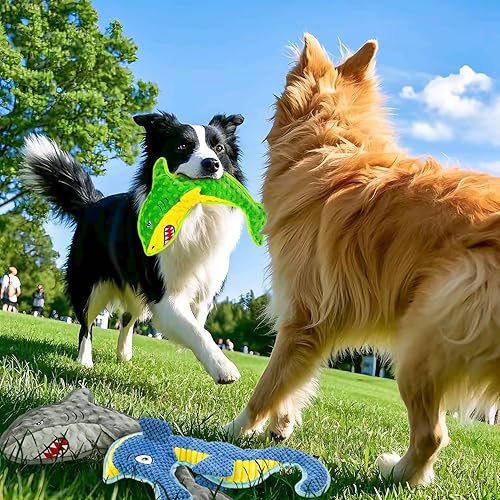 Miniatura 5 de Juguete para perros sin relleno, paquete de 4 juguetes para razas pequeñas, medianas y grandes, juguete interactivo para dentición de cachorros para