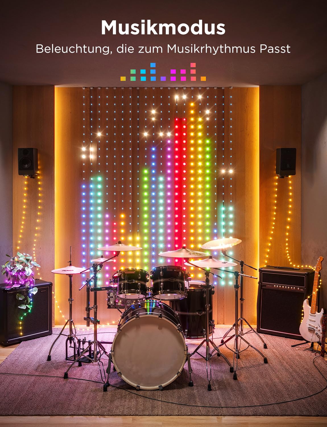 Govee Curtain Lights, 520 RGBIC LEDs Lichterkette, 2m x 1,5m | DIY Lichtmuster, Smart LED Vorhang 86+ Modi, Wasserfest, kompatibel mit Alexa, für Weihnachten Christmas, Party Deko