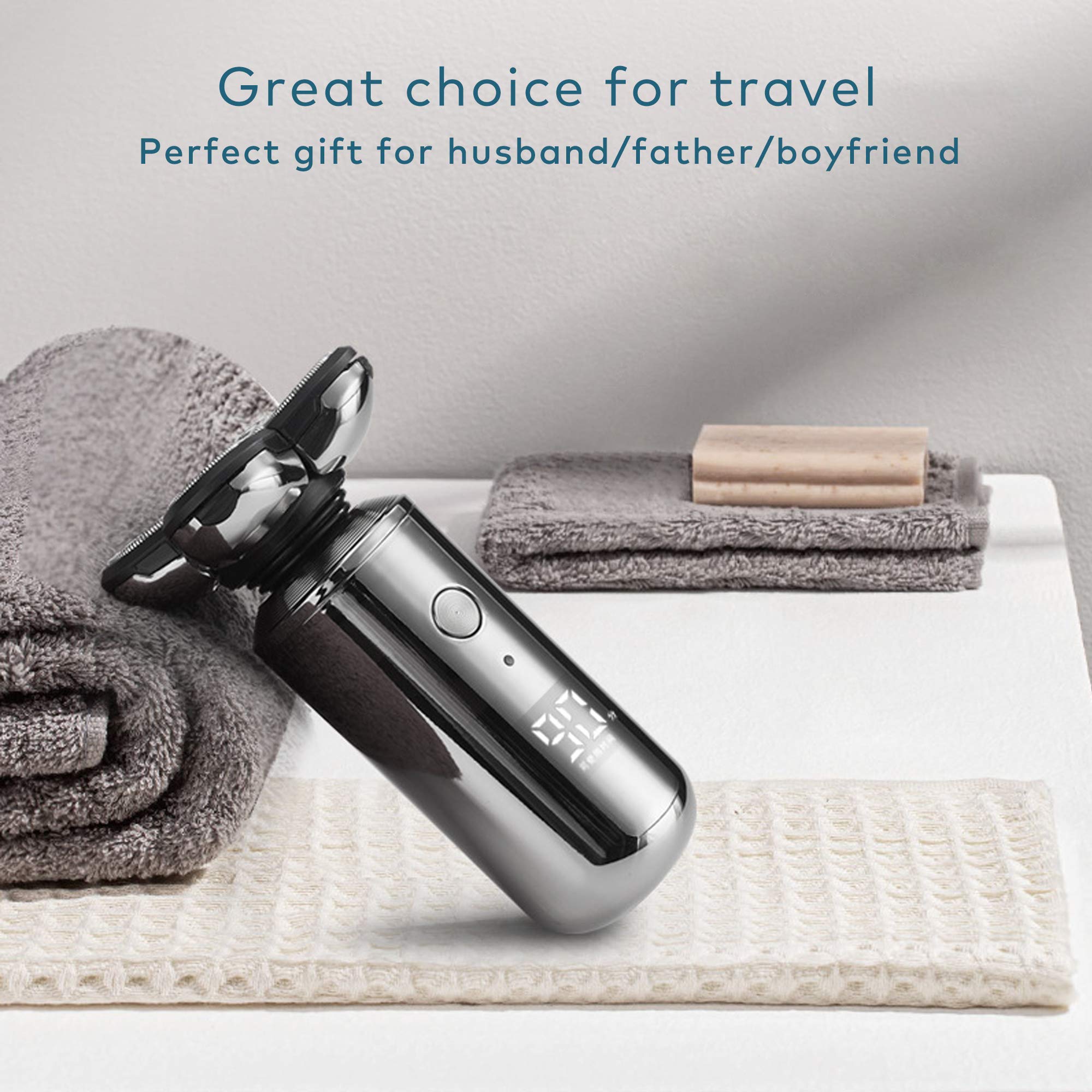 Men's 5-in-1 Head Shaver, Waterproof Rechargeable Blad Electric Shaver & Grooming Kit, Hair Razor for Bald Look, Headed Beard Facial Grooming Kit,Nose Hair Trimmer with LED for Husband/Father Gift