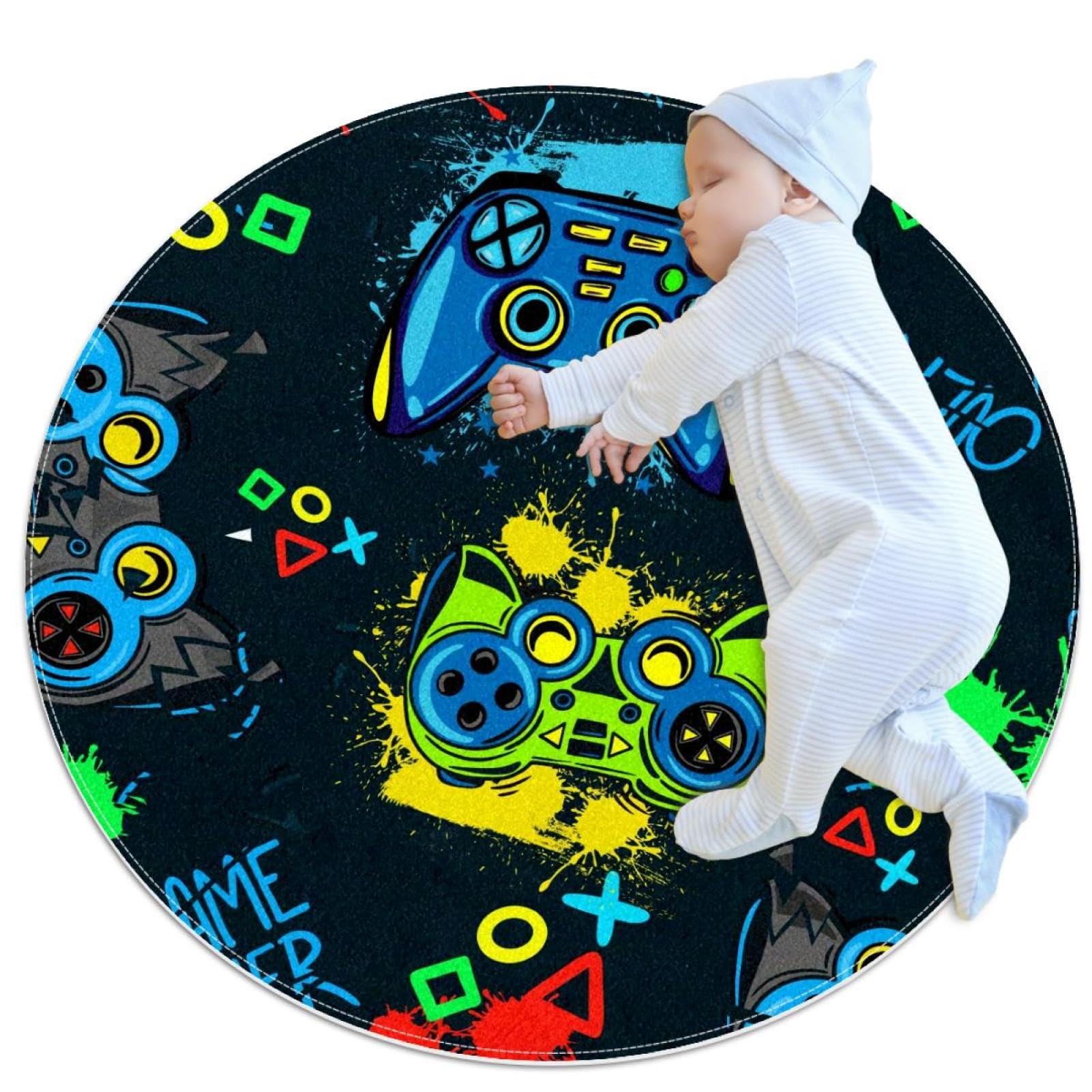 Tapis de salle de bain pour chambre d'enfant motif joystick décoratif et chaleureux