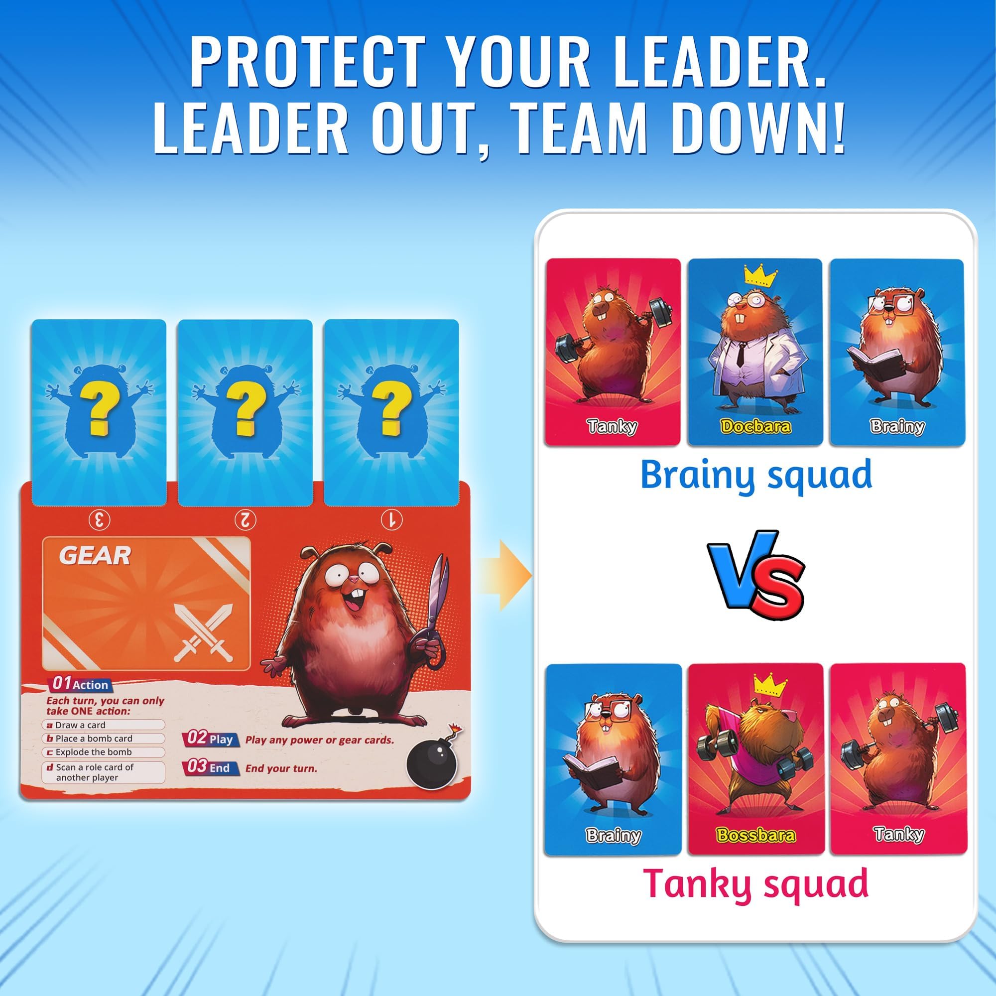 rokt&raz Capybara Squad: Squad Battle Edition | Versteckte Rollen, Bluff & Trust No One | Neue Power-Karten und Ausrüstungen | Lustiges, schnelles Kartenspiel für Kinder, Teenager und Familie