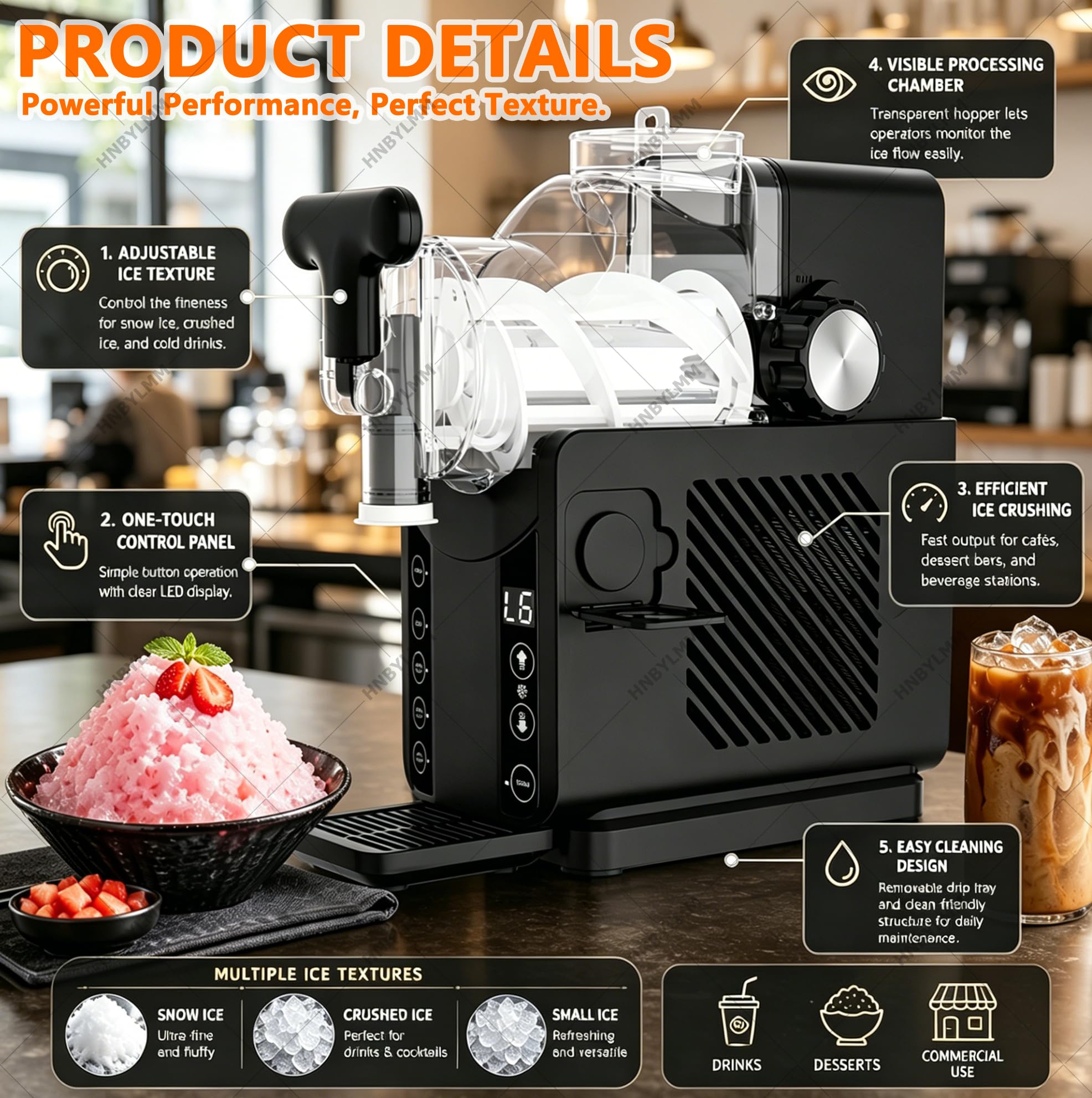 Macchina per Gelati, Macchina per Granite da 2 L per Domestico, con 5 programmi preimpostati, Non Richiede Ghiaccio, per Margarita, frappè e frullati, Facile da Pulire