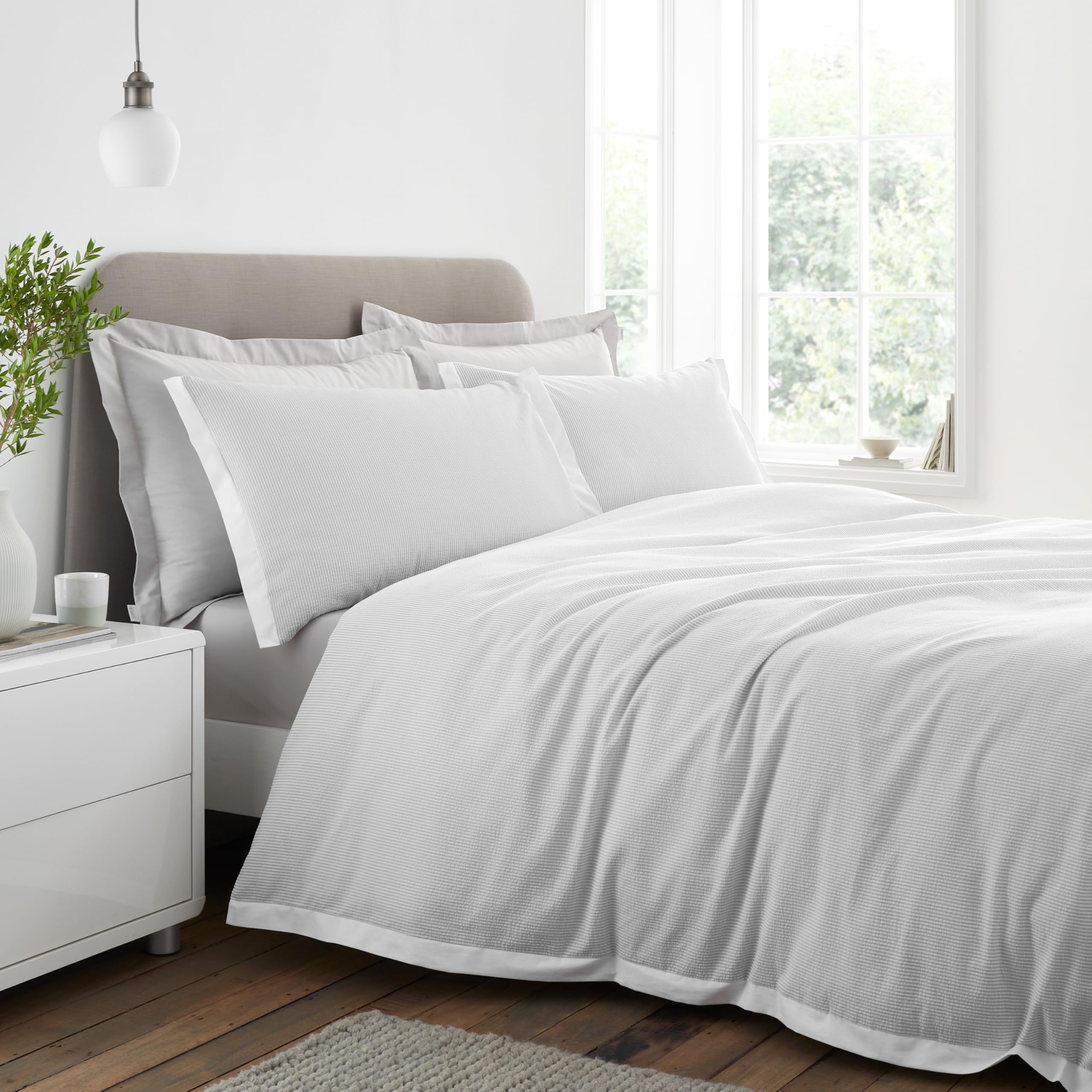 Bianca - Duvet Cover Set - Double - Grey - Cotton