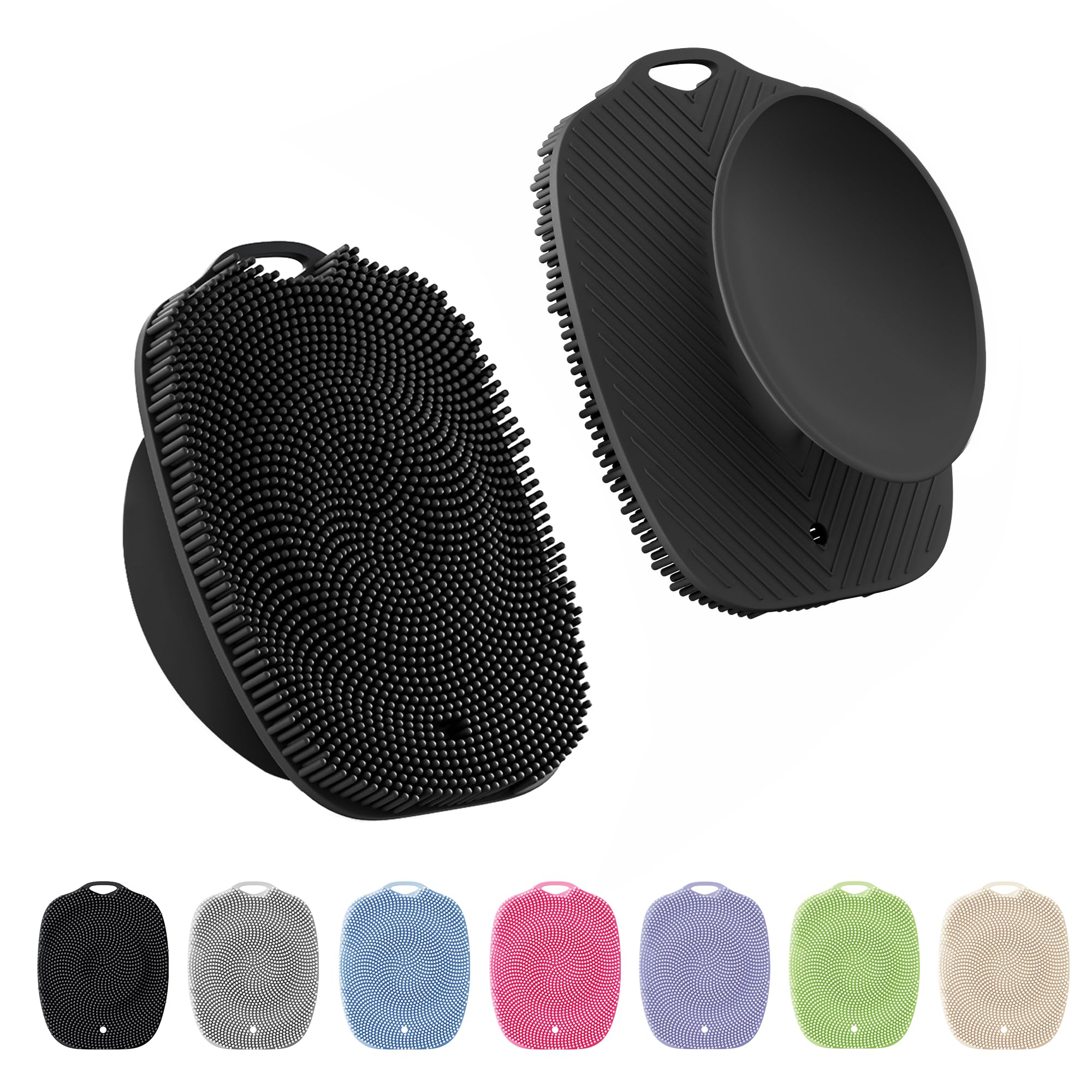 ARIOSOX, Soft Silicone Body Scrubber, Gentle Like a Hand Exfoliating Your Skin and Build Up Lather Easily, Back Large Suction Cup Easy to Store,