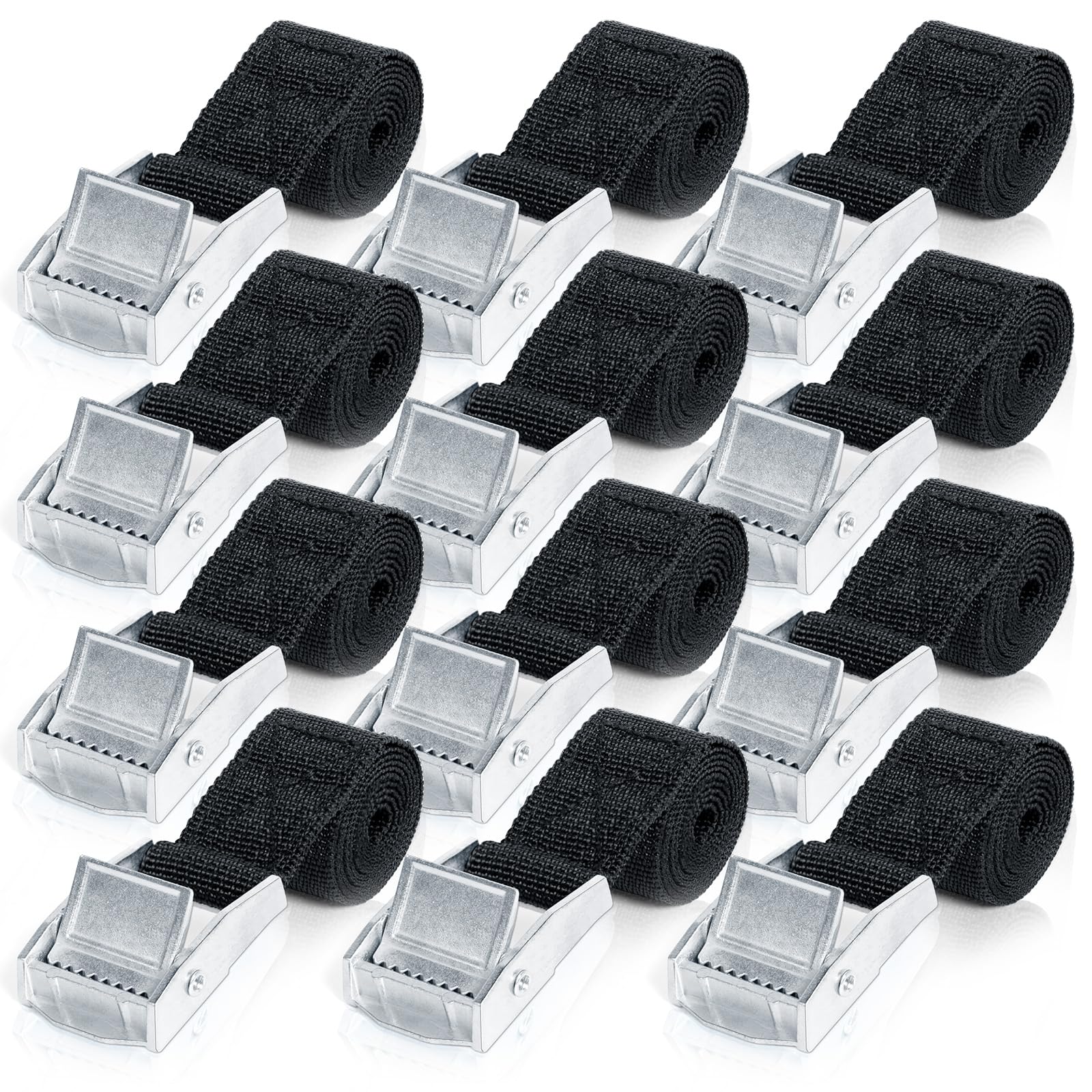 Romon 12 x 50 cm Tension Straps Ratchet Straps with 25 mm Buckle, Load Safe Resistance up to 250 kg, Anchor Strap with Lock for Motorcycle