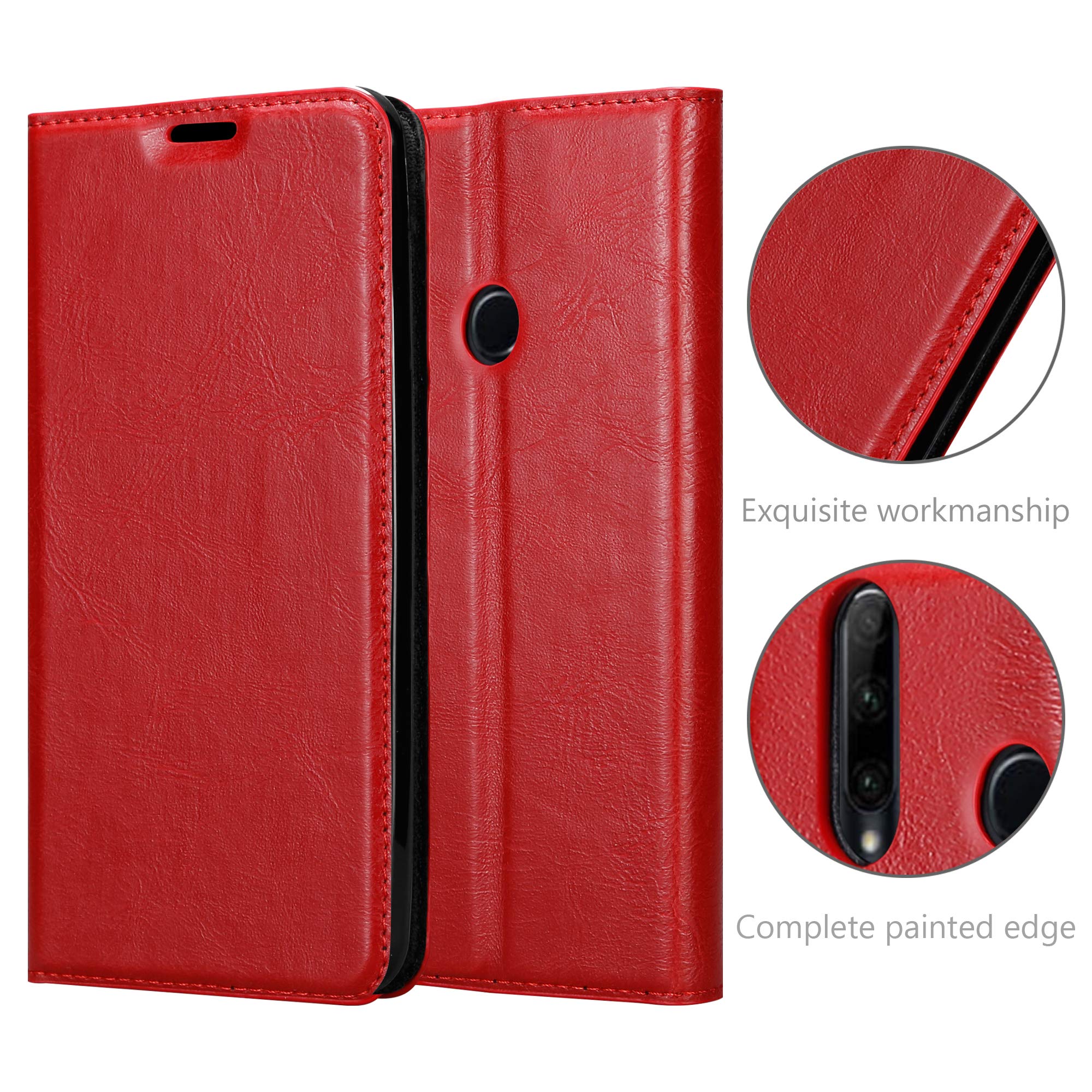 Cadorabo Custodia Libro Per Honor 20 LITE In ROSSO MELA - Con Vani Di