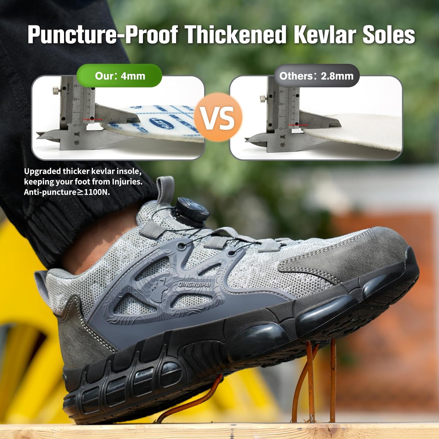 Steel Toe Shoes for Men Women Lightweight Comfortable Work Sneakers Composite Toe Shoes Safety Tennis Sneakers for Long Shifts - Image 3