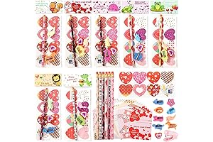 28 Packs Super Value Valentines Stationery Kit - Perfect Classroom Valentine's Day Gifts for Kids