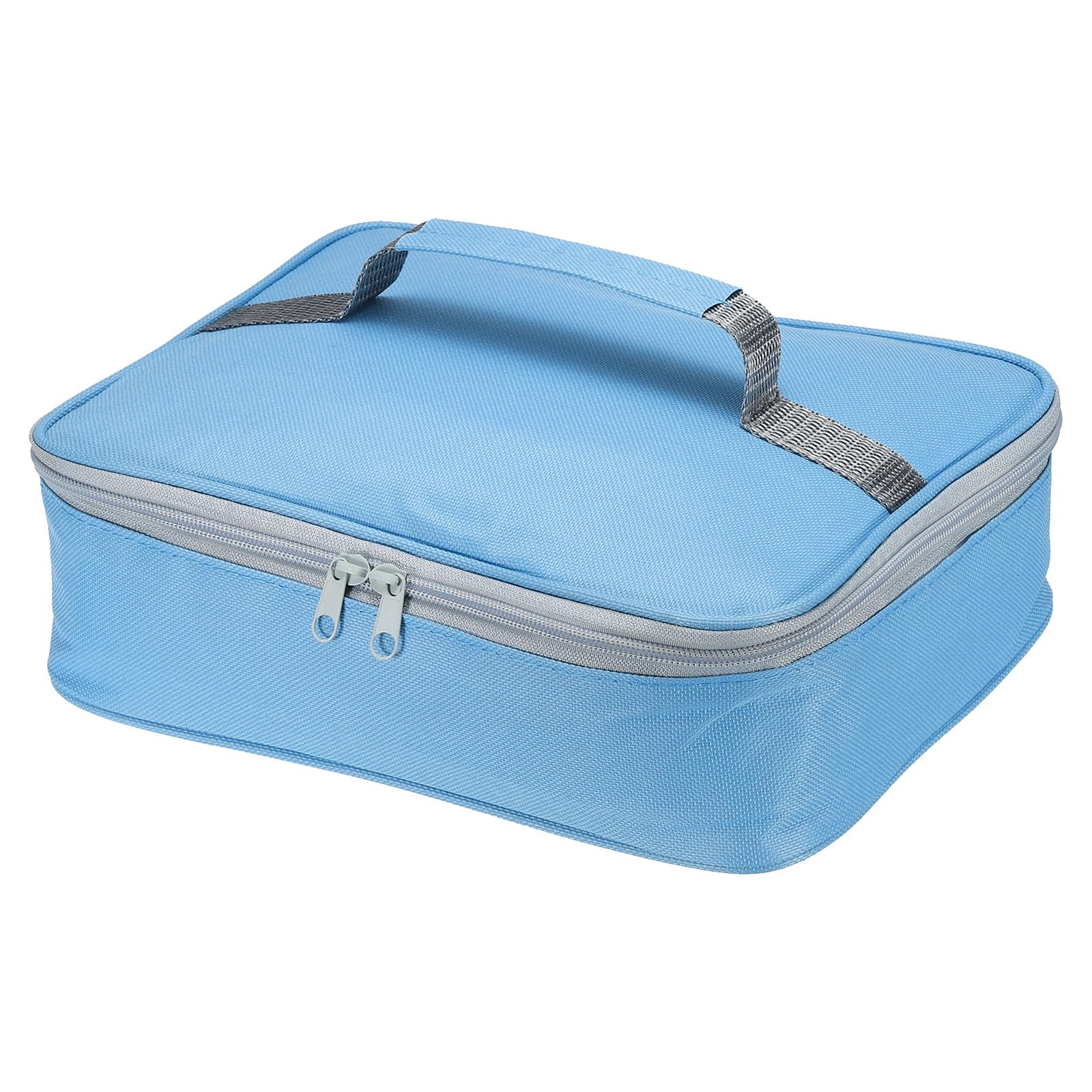 PATIKIL 11"x8.7"x2.8" Insulated Lunch Bag, Waterproof Lunch Box with Handle Lunch Tote Bag Portable Food Storage for Office Work Outdoor Picnic, Sky Blue Grey
