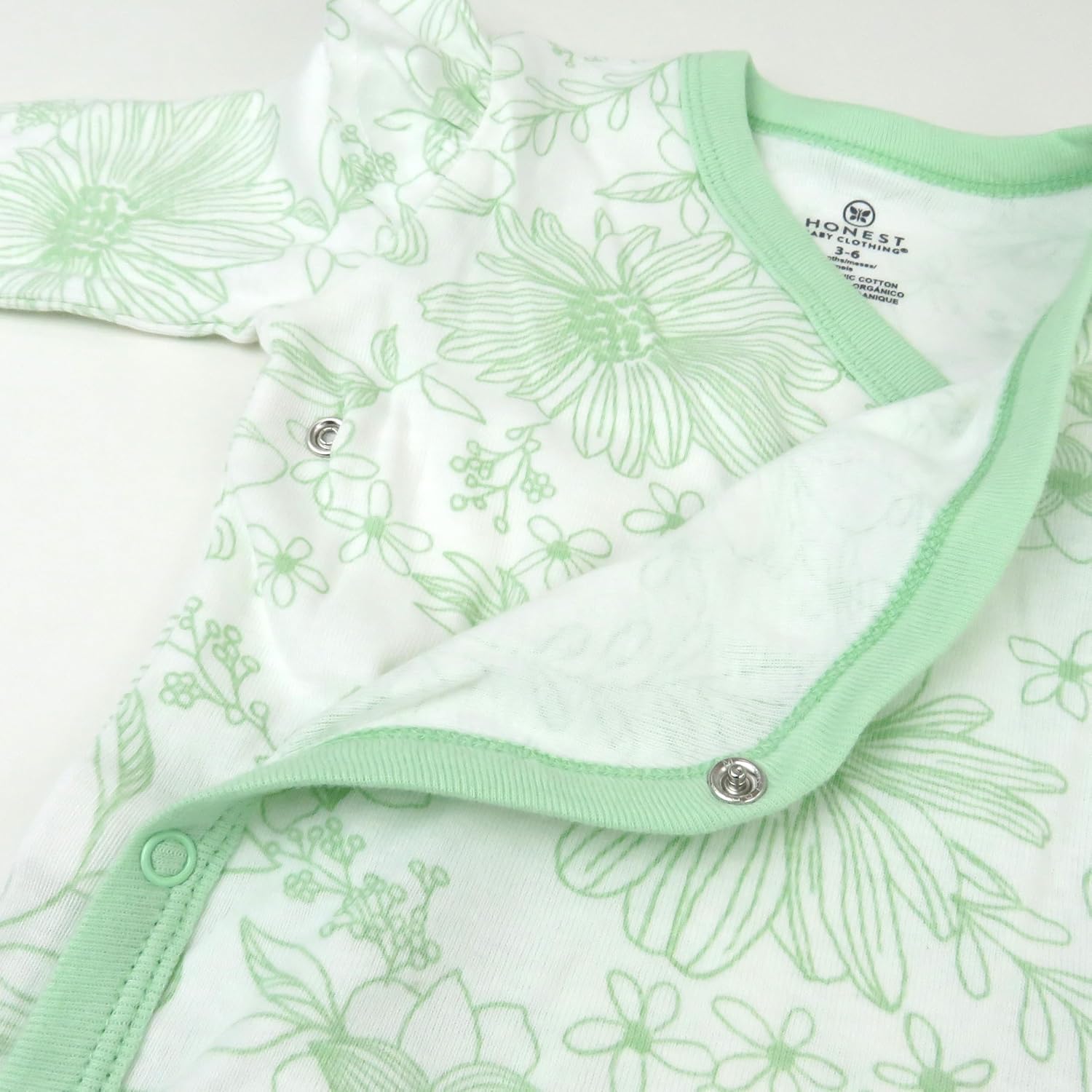 3 Pack Long Sleeve Side Snap Ruffle Shoulder Bodysuit 100% Organic Cotton for Infant Baby and Toddler Girls