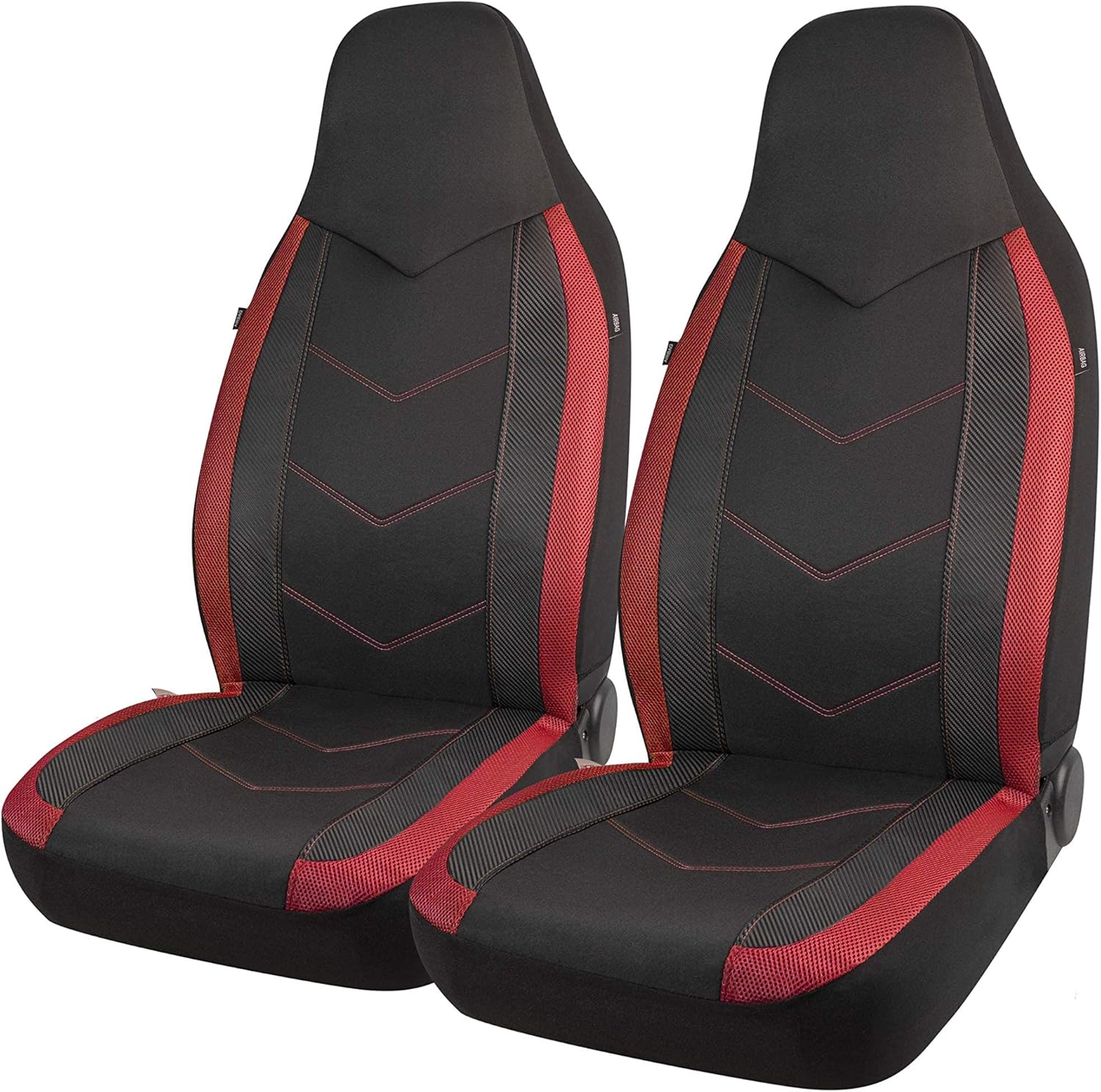 PIC AUTO High Back Front Car Seat Covers Sports Carbon Fiber Mesh
