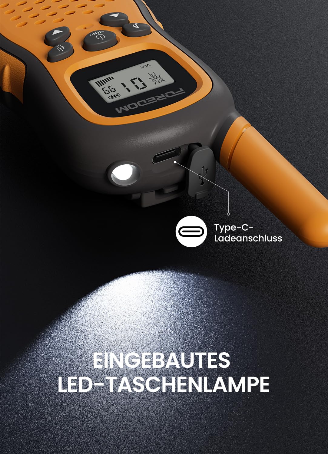 FOREDOM Wiederaufladbare Walkie Talkies für Kinder Walkie Talkies Funkgeräte Set 3-12 Jahre alte Jungen & Mädchen Spielzeug mit Taschenlampe, Abenteuer, Camping, Wandern – 3er Set