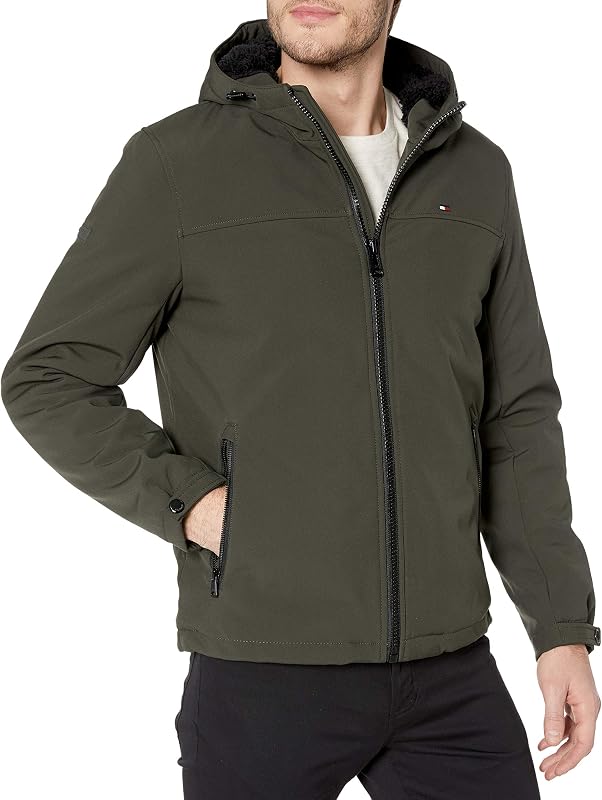 campera con capucha y capucha Tommy Hilfiger Adaptive para hombre con forro Sherpa completo