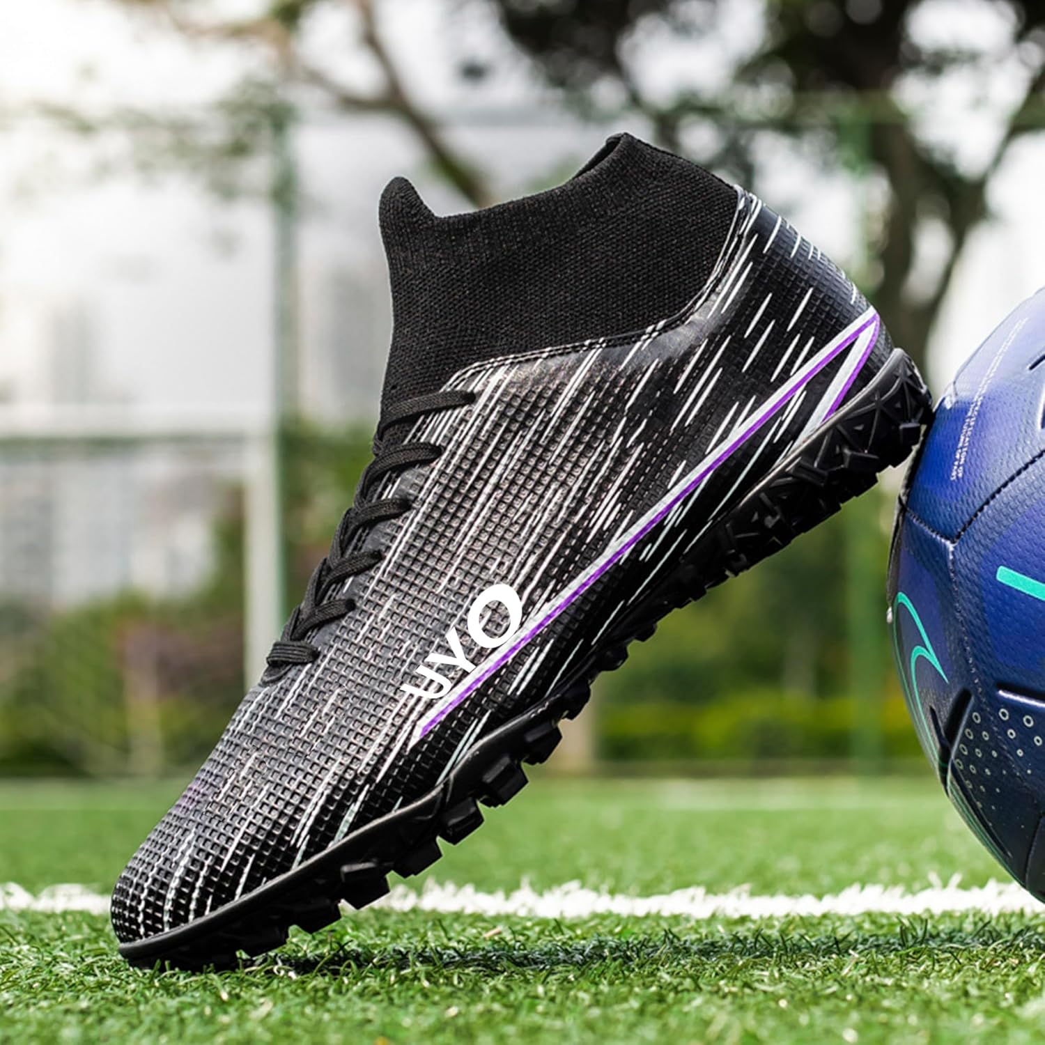 NISOCY Men’s Soccer Shoes Football Cleats High-Top Outdoor/Indoor Athletic Sneaker Lightweight TF AG Training Football Boots - Image 3