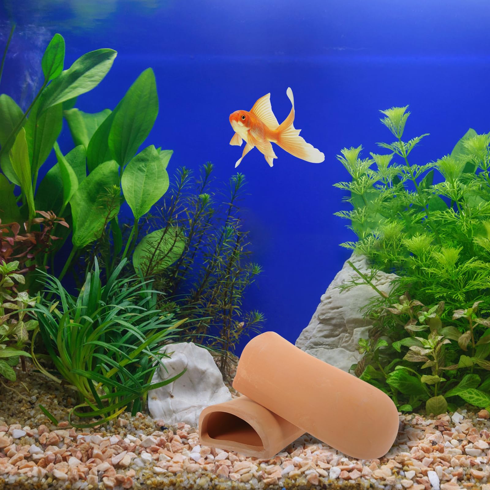 Amosfun Lot de 2 incubateurs de poissons - Décoration d'aquarium - Décoration à la main - Grotte d'élevage de crevettes - Abri de poisson - Résistant à l'usure - Céramique - Ardoise