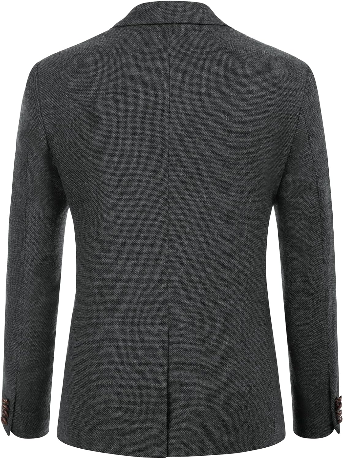 Men's Tweed Jacket Notch Lapel Premium Wool Blend Blazer Sport Coat with Pockets - Image 2