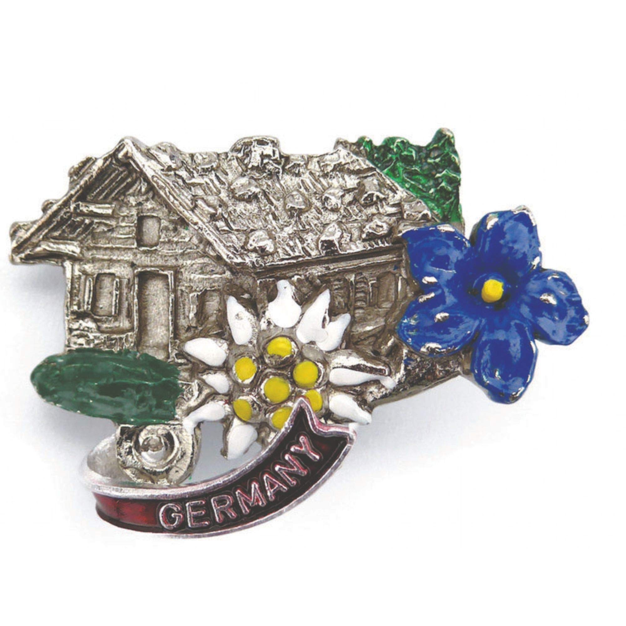 Alpine German Haus Oktoberfest Hat Pins with Germany Banner – Traditional Oktoberfest Costume Accessory For Party | German Hat Pins for Men & Women By E.H.G