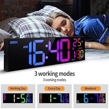 Amazon.co.jp: 大型デジタル壁掛け時計 16インチディスプレイ