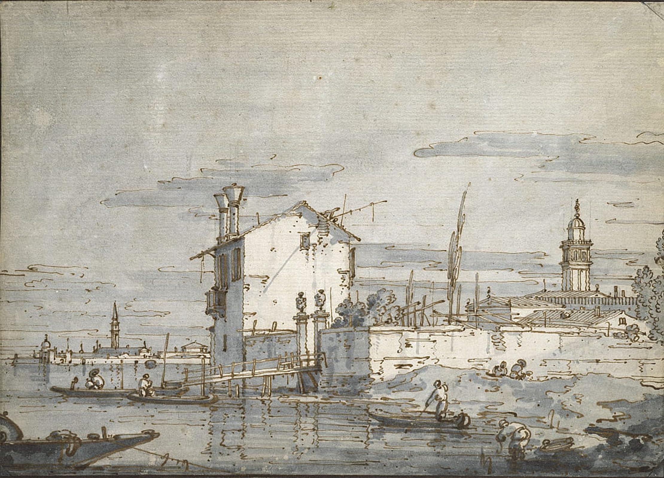 ARTXLXXBN Famous Painting Art Wall Decor Abstract Art Picture an Island in the Lagoon by Canaletto Animal Pictures for Home Decor 60x90cm