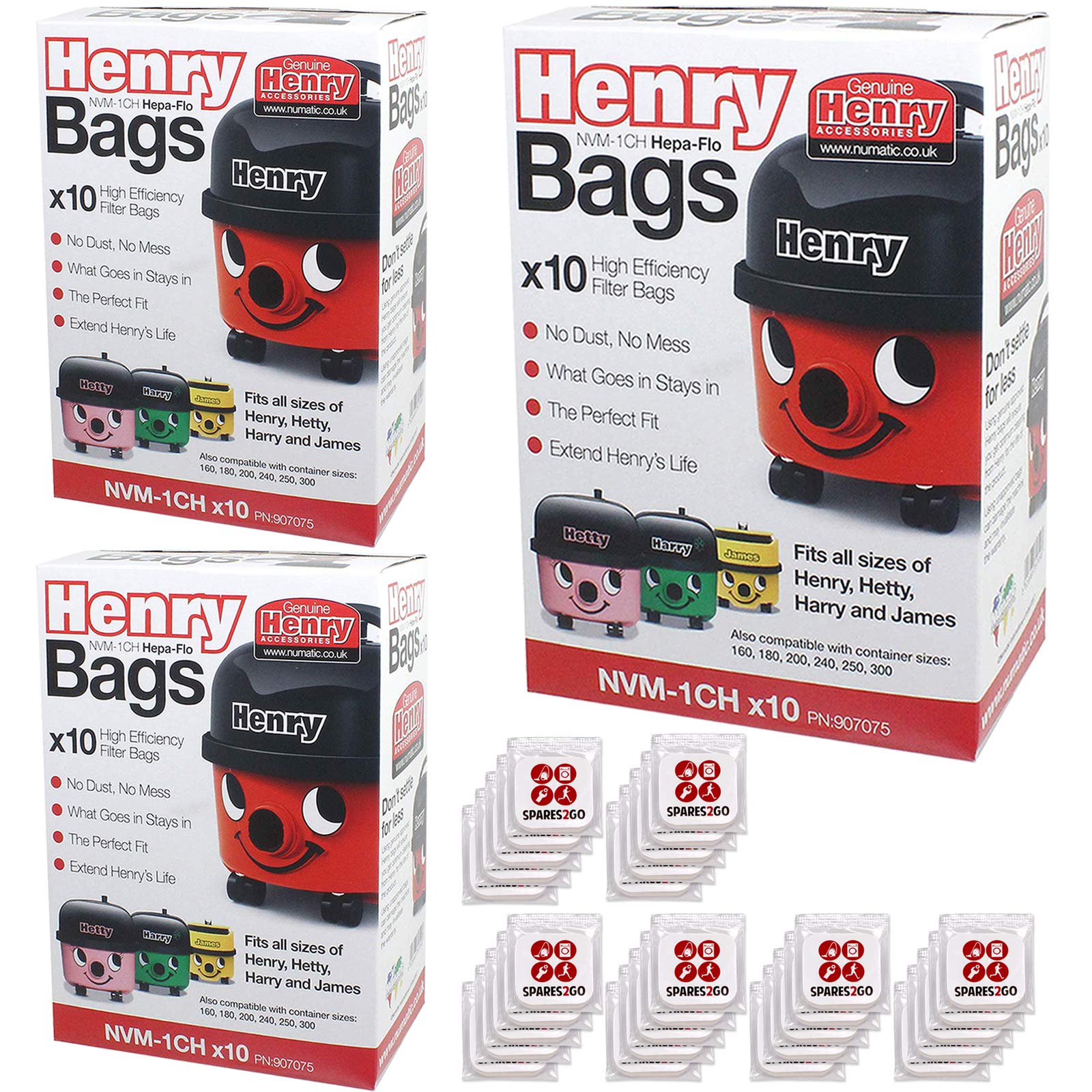 Numatic Hepa-Flo Lot de 30 sacs à poussière + tablettes désodorisantes pour aspirateur Henry Hetty Harry James