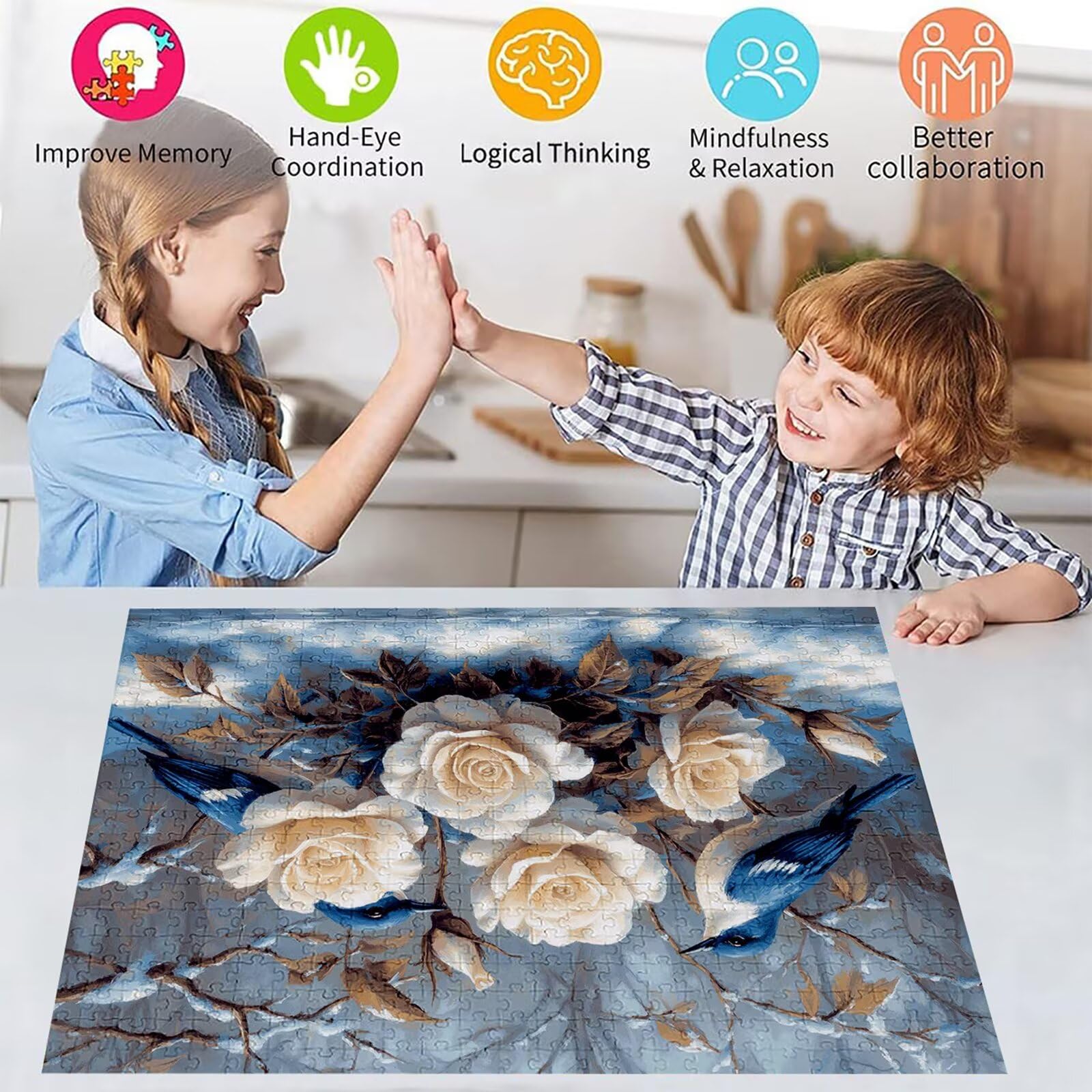 Puzzle 3000 elementów różowe puzzle dla dorosłych ptak 122 x 81 cm unikalne rzemiosło klasyczne 3D drewniana układanka do rodzinnych gier aktywnych, układanka do samodzielnego wykonania nawet do