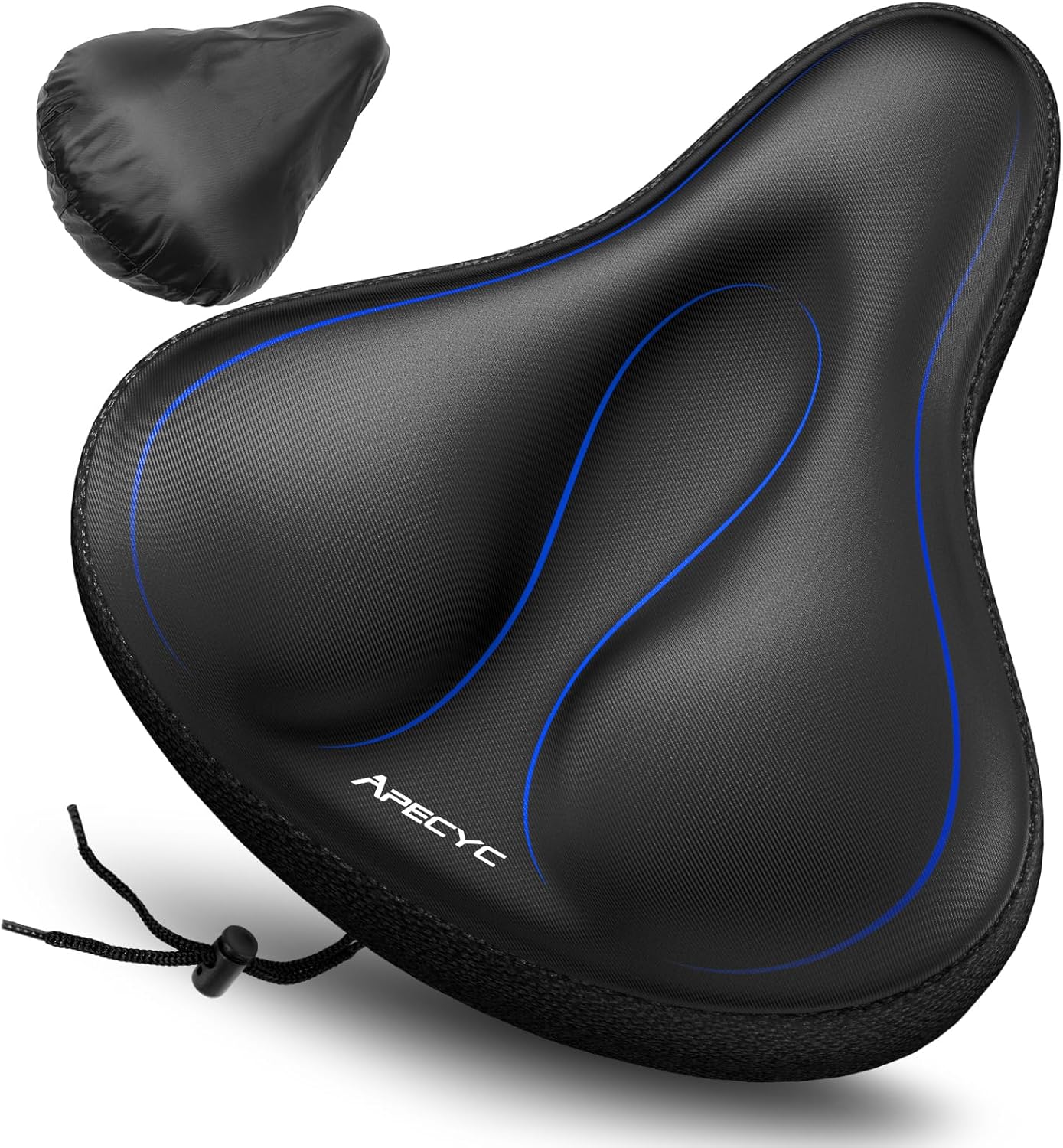 Bike Seat Cushion Gel Padded Saddle Cover for Men Women - Extra Padding Soft Comfort Bicycle Seat Cushion for Peloton, Stationary, Spin, Mountain, Road, Ebike Large