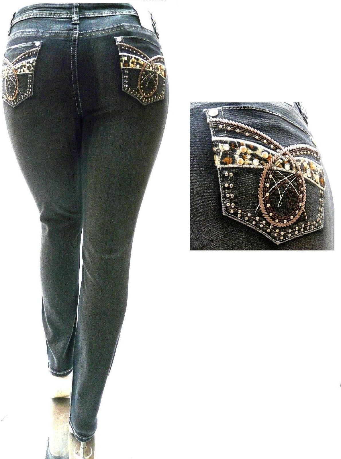 NEW DB Stretch BLACK DENIM JEANS HIGH WAIST WOMENS PLUS SIZE SKINNY LEG 39109MS
