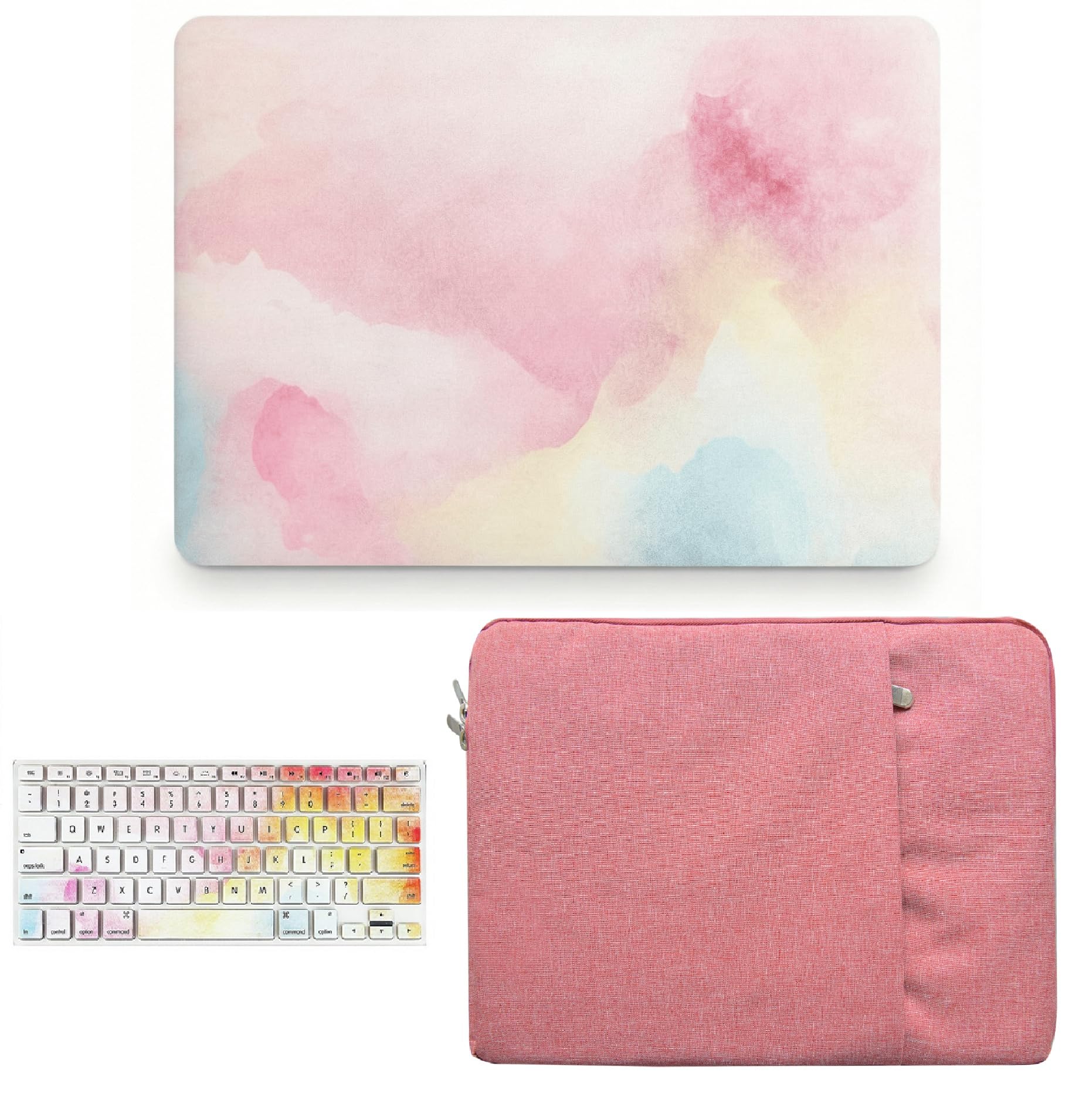 4 en 1 Coque pour MacBook Air 13 Pouces 2020 2019 2018 A1932 A2179 A2337 M1 Touch ID, étui pour Ordinateur Portable en Plastique Durable avec Couvercle Clavier, Protecteur d'écran, Plantes Tropicales