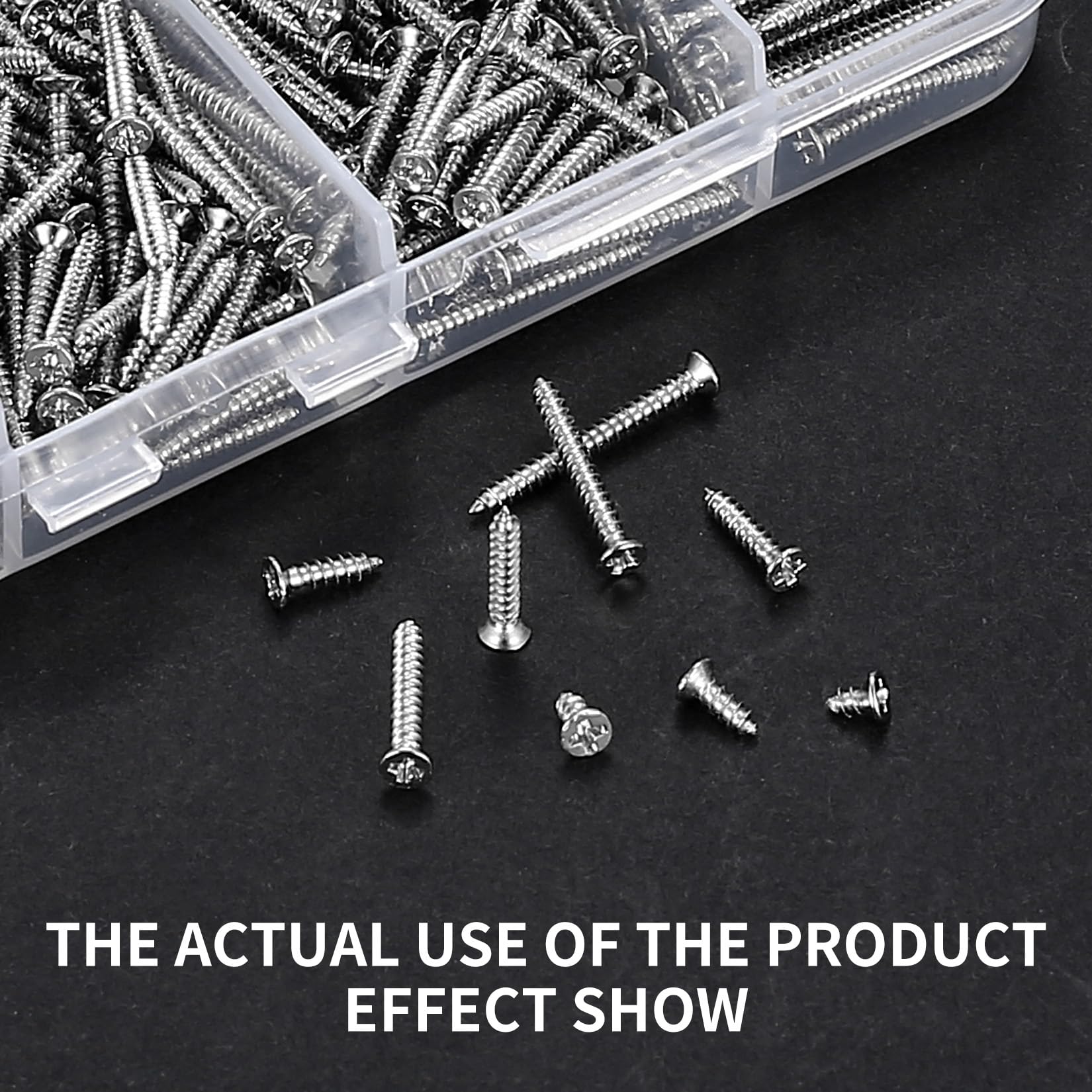 1600 Pcs M2 Screws for Wood Screws Assortment, Self Tapping Screws, Small Self-tapping Screws, Assorted Screws Set, Mixed Cross Flat Head Screws for Drywall Chipboard Decking Screws(Silver) - Image 3
