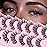 Veleasha Russian Strip Lashes Faux Mink Lashes Fluffy Eyelashes 7 Pairs 12-19mm Clear Band False Eyelashes Looks Like Eyelash Extensions D Curl Fake Eyelashes (DT01)