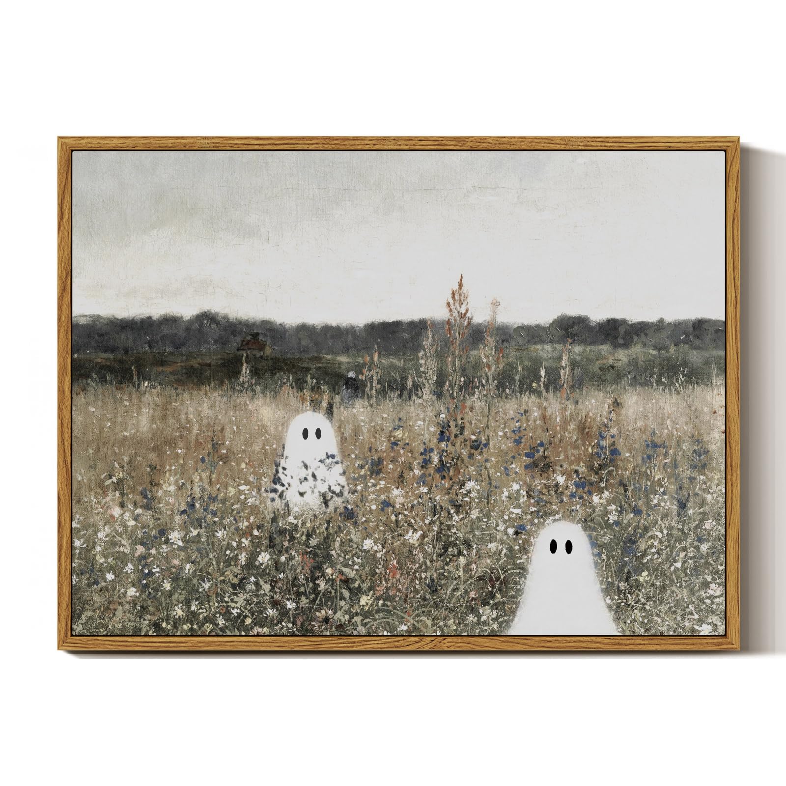 InSimSea Framed Canvas Wall Art, Meadow with Flowers Painting, Landscape for Living Room, Bedroom, Home, Bathroom Decor, 8x10 — view 181