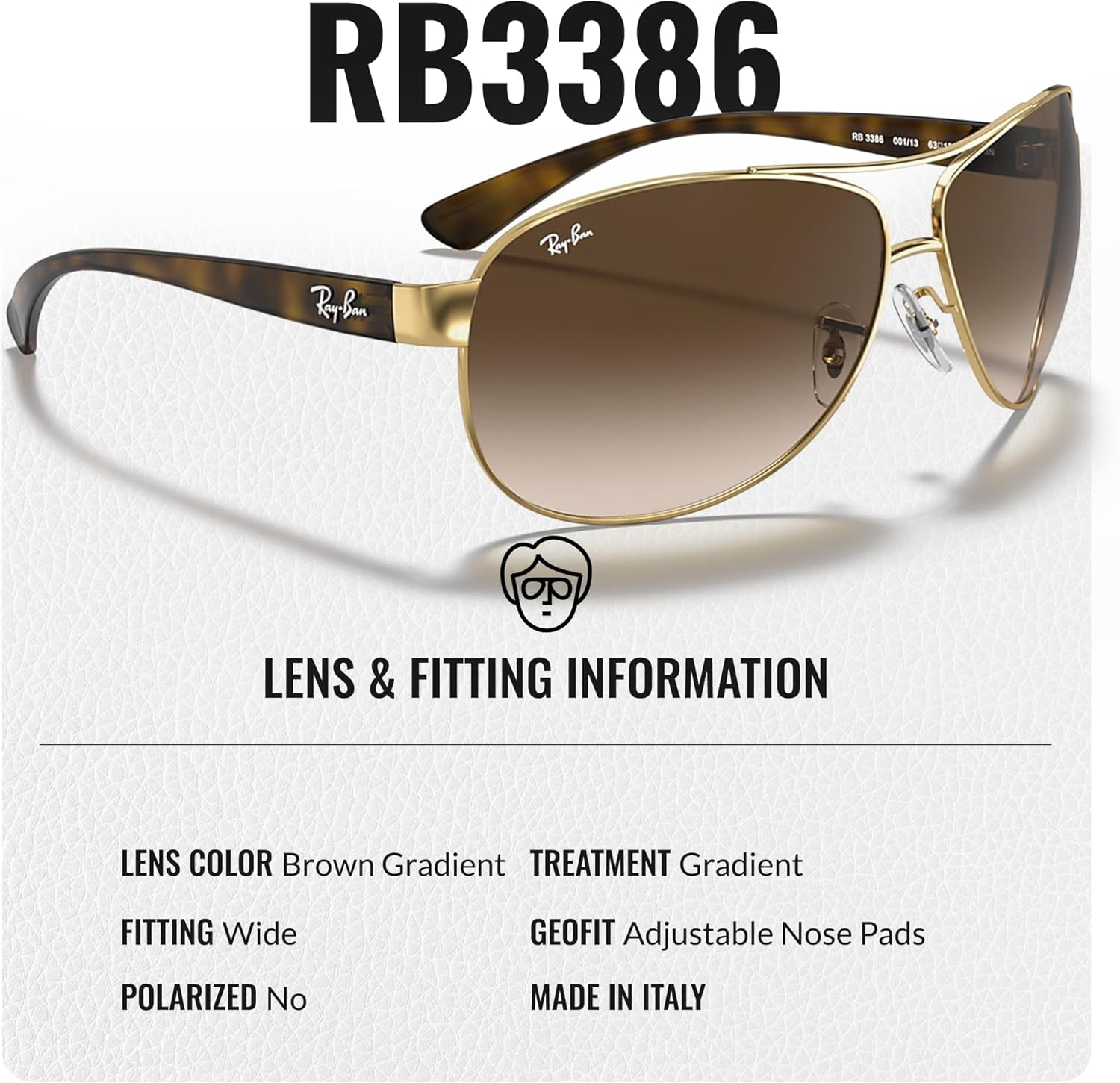 Ray-Ban RB3386 Pilot Shaped Sunglasses for Men & Women with Official RAYBAN Eyewear Kit - Image 4