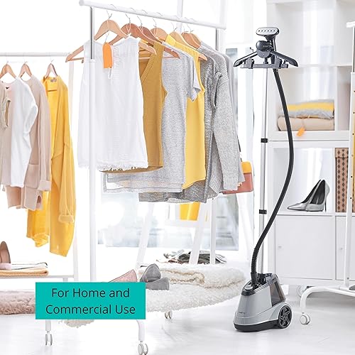 Miniatura 7 de True & Tidy Pro - Vaporizador de ropa comercial de tamaño completo para ropa con 3 ajustes de vapor, tanque de agua extra grande de 2.9 L (98