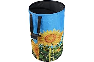 Flora Guard 32-Gallon Sunflower Print Pop-Up Leaf Bag Holder