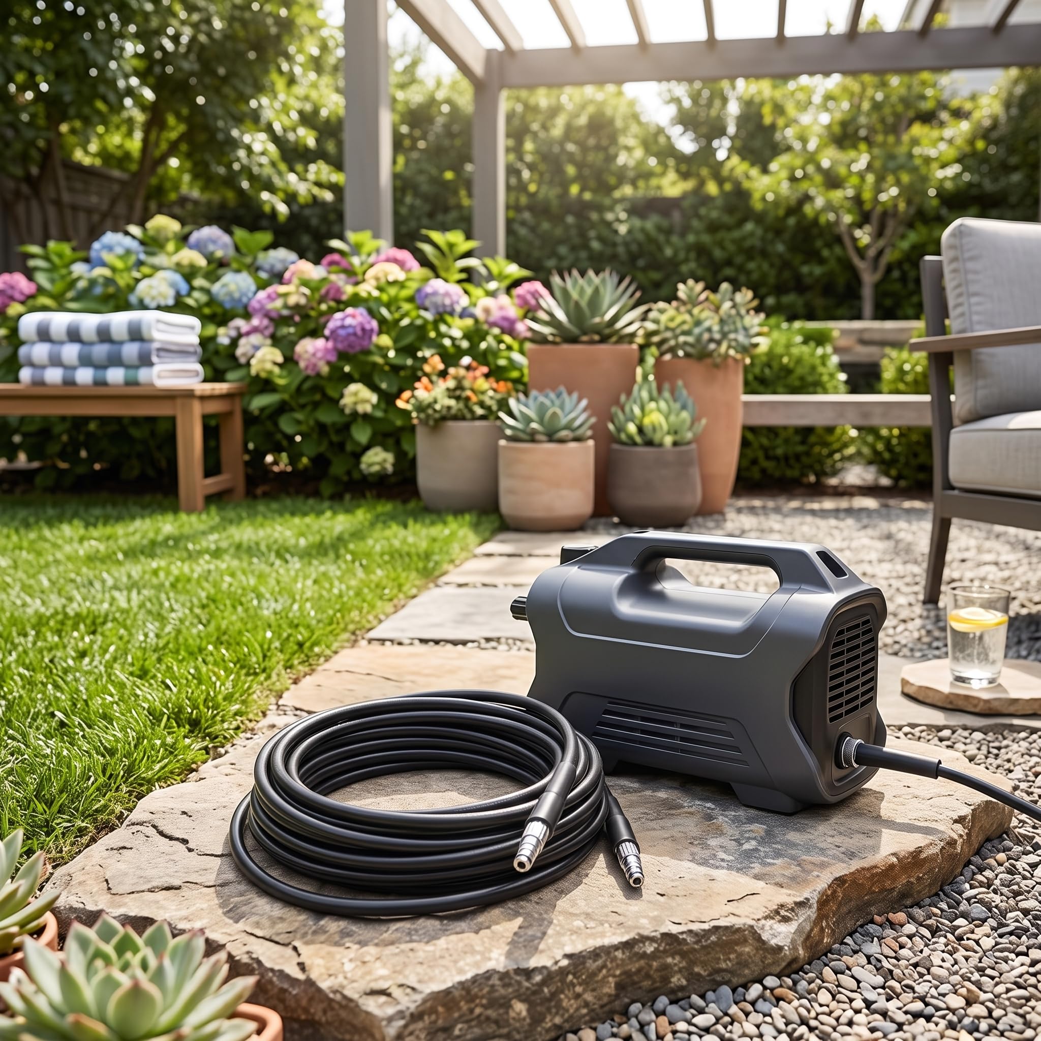 Zerone Manguera de agua de repuesto de alta presión, trenzado de alambre de acero, manguera de limpieza de alta presión, tubo de tubería para Karcher K2 K3 K4 K5 K Series (10 m, negro)