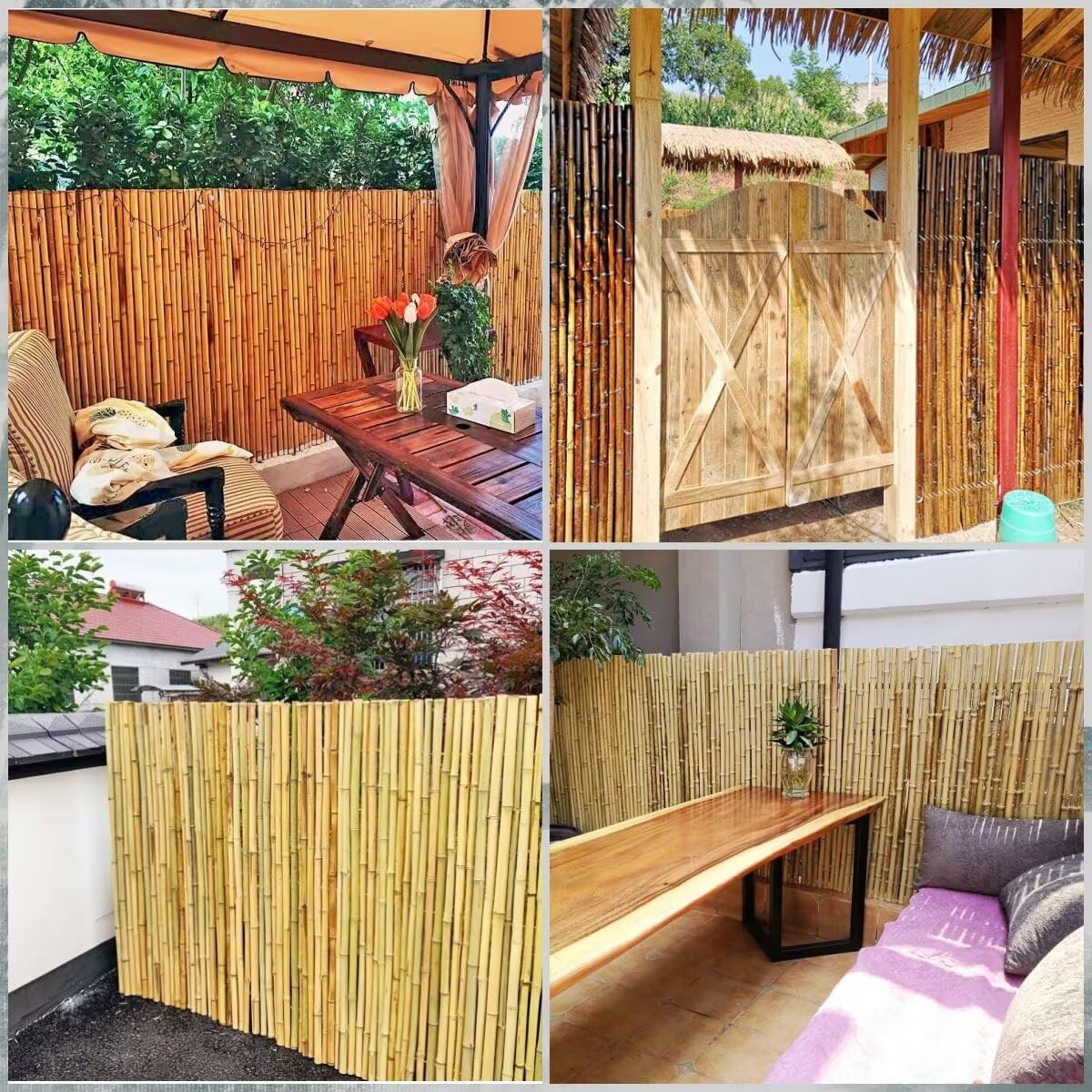 Amazon | JIALAGESA 竹垣 フェンス 目隠し 屋外 竹垣フェンス 竹