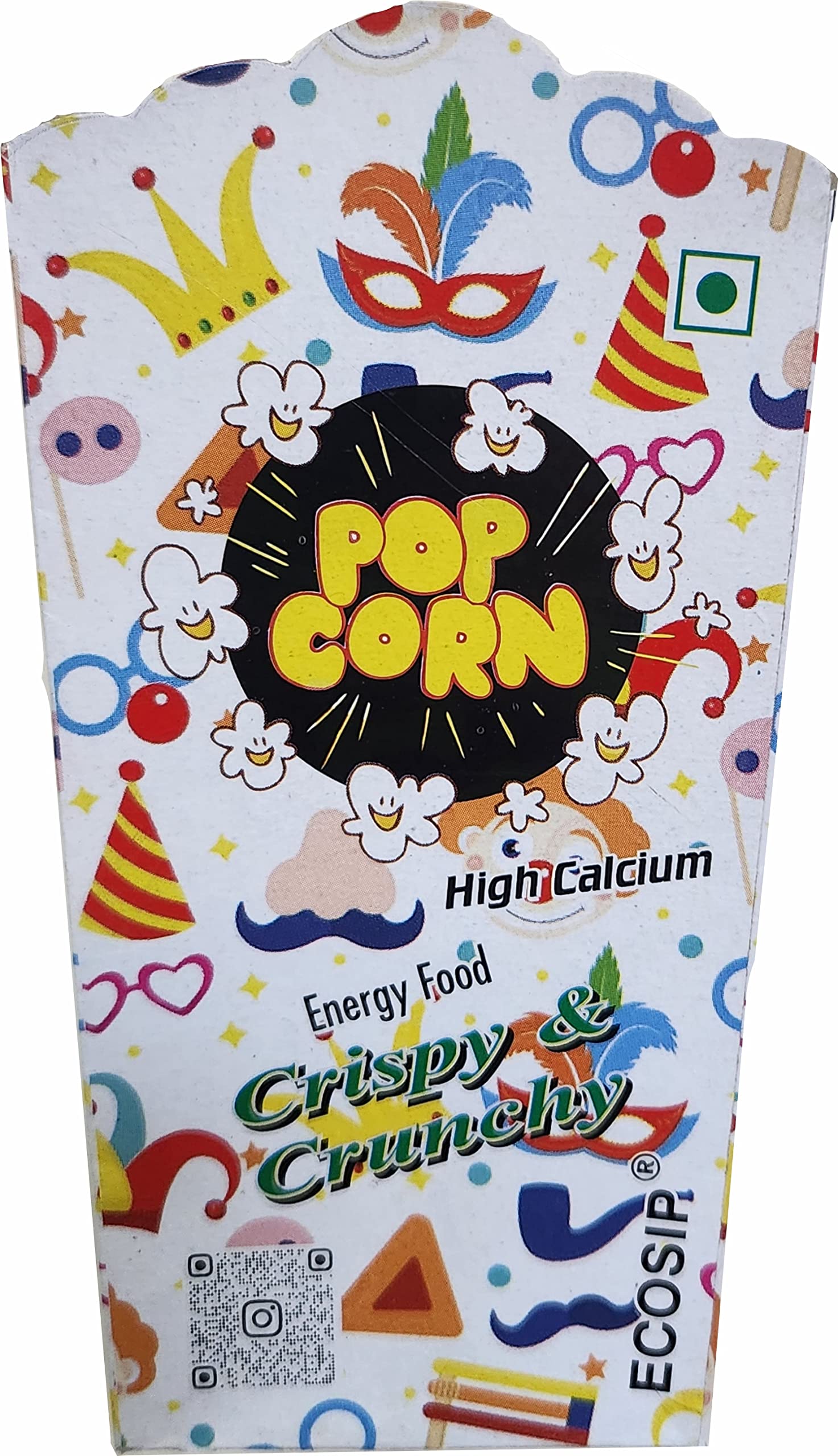 Paper Popcorn Boxes POPCORN CONTAINER EMPTY New Square, Multi Colour (100) (100)