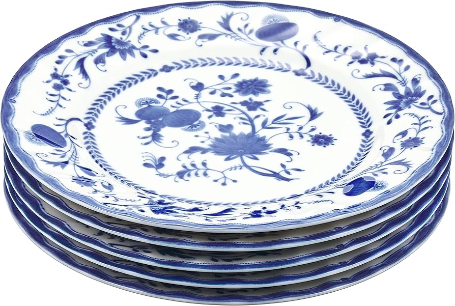 Amazon.co.jp: 日本陶彩 ケーキ皿セットザクセンブルー B-40306200