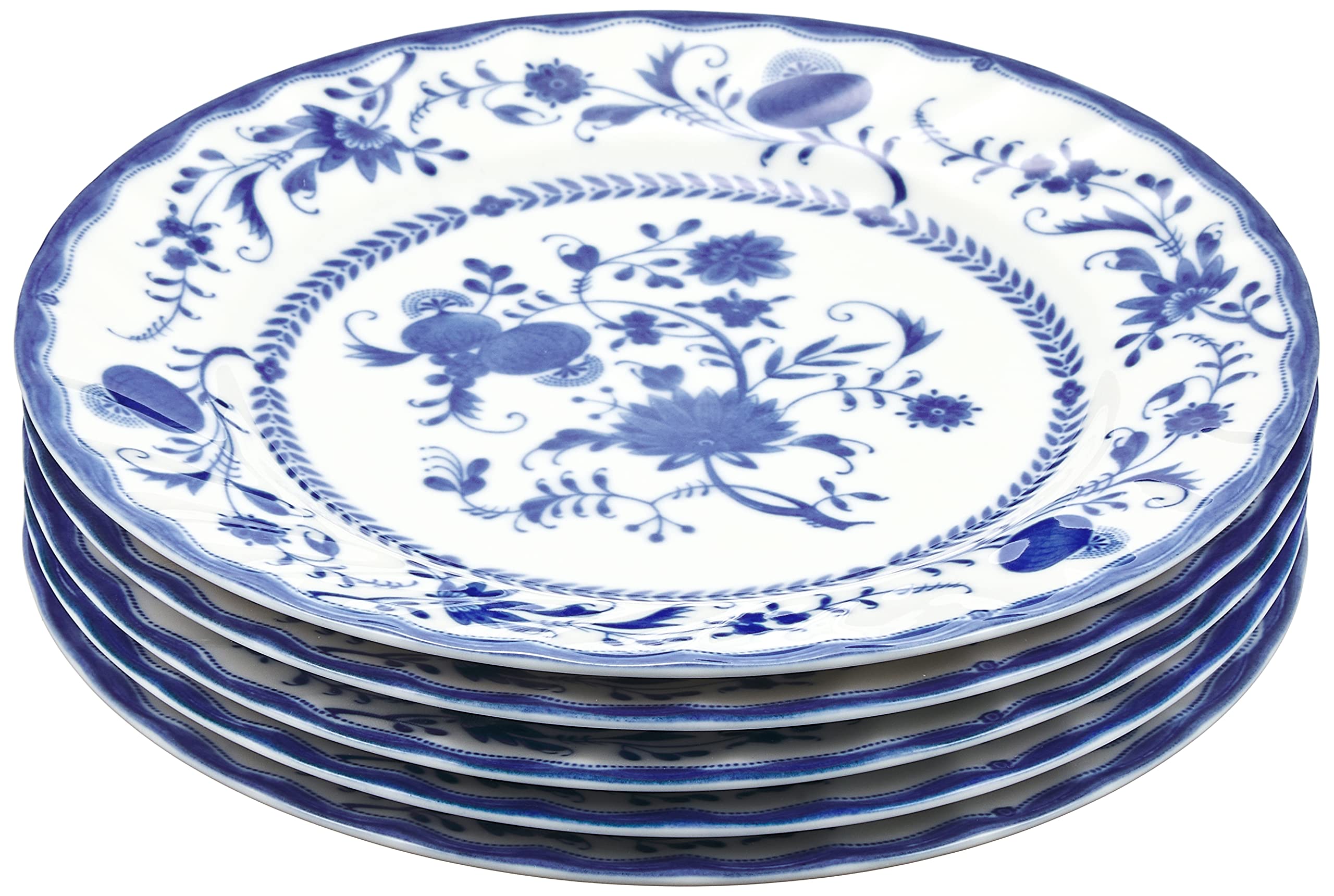 Amazon.co.jp: 日本陶彩 ケーキ皿セットザクセンブルー B-40306200