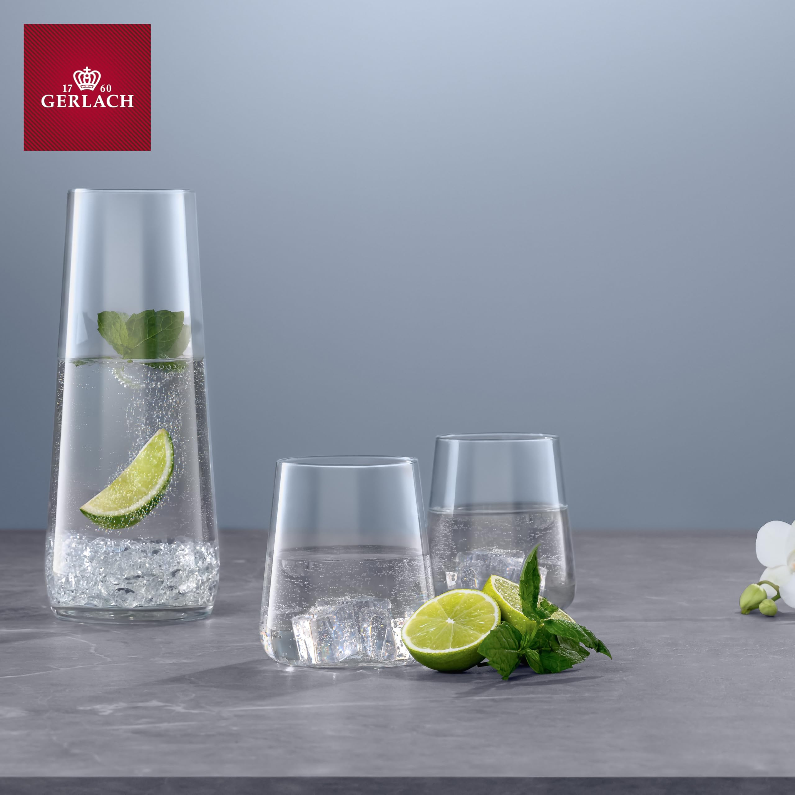 Gerlach 1760, set di 6 bicchieri da acqua, 430 ml, bicchieri da cocktail, bicchieri da succhi di frutta, da dessert, lavabili in lavastoviglie, moderni