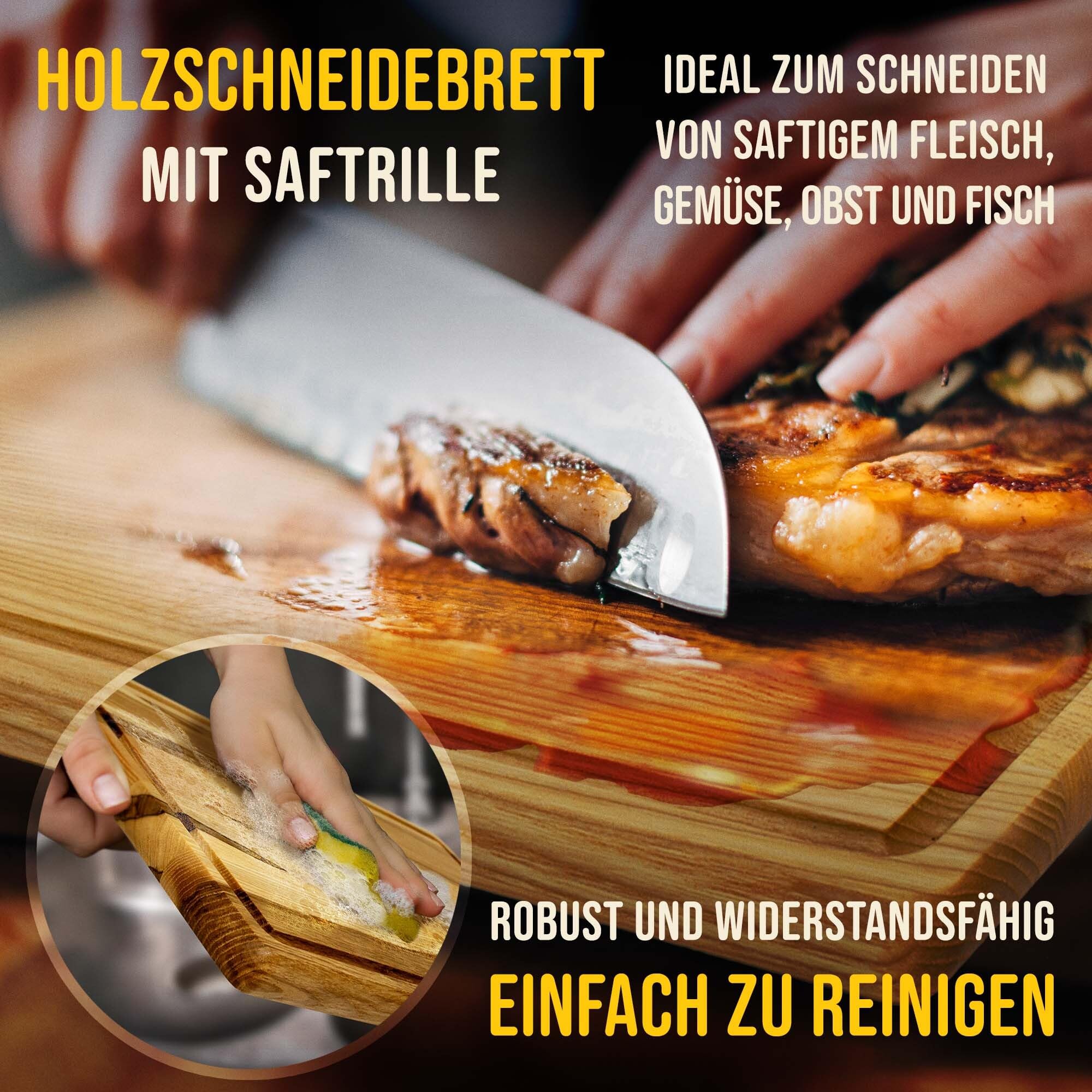 PR Print Royal Großes Holzbrett mit Gravur - Schneidebrett personalisiert mit Name - Grillmeister - Geschenke für Grillfans zum Geburtstag | Eschenholz, 40 x 25 x 2 cm, personalisiertes Geschenk