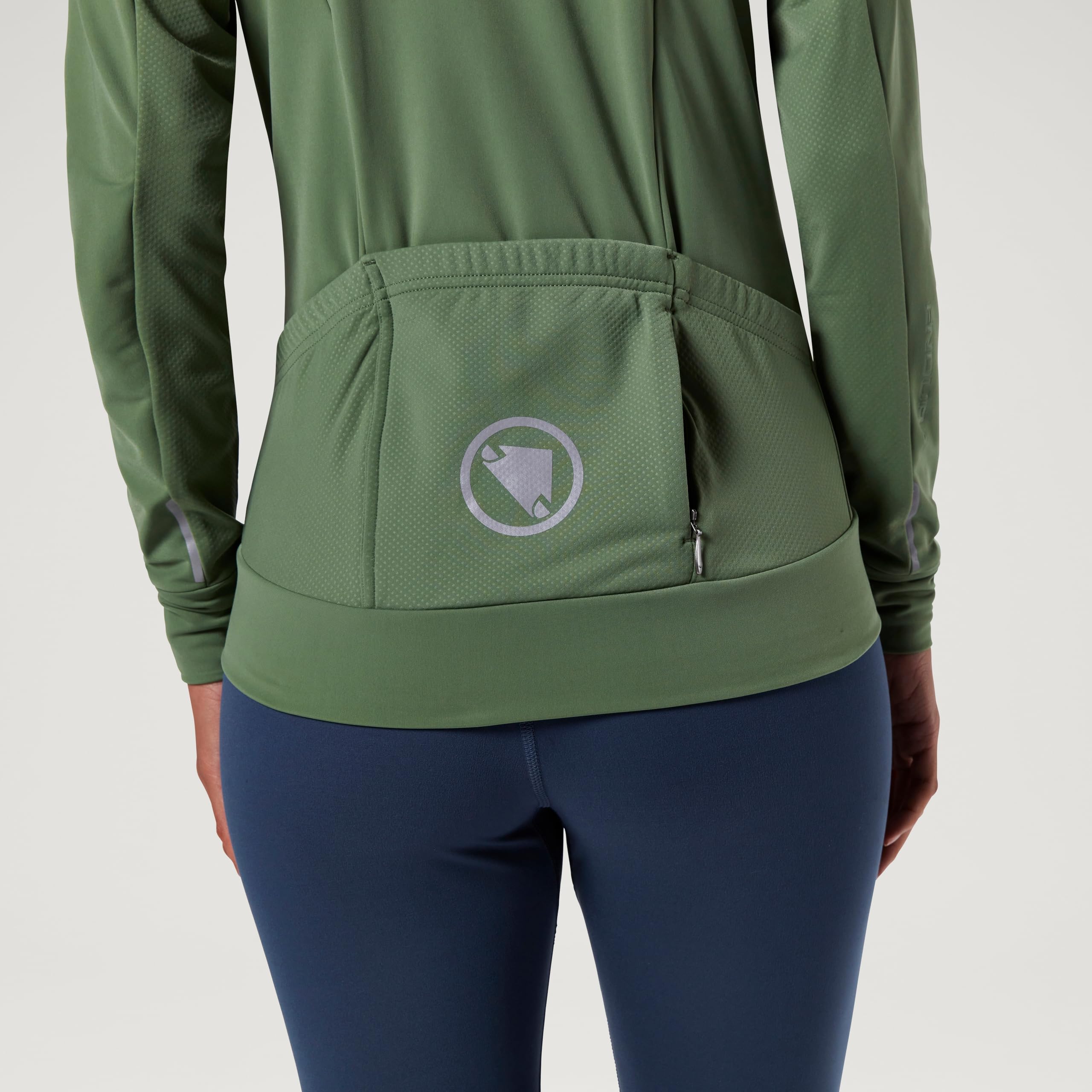 Endura Mujer Xtract Roubaix Longsleeve Cycling Jersey | Water Repellent | Wicking | Reflective Trim Camiseta