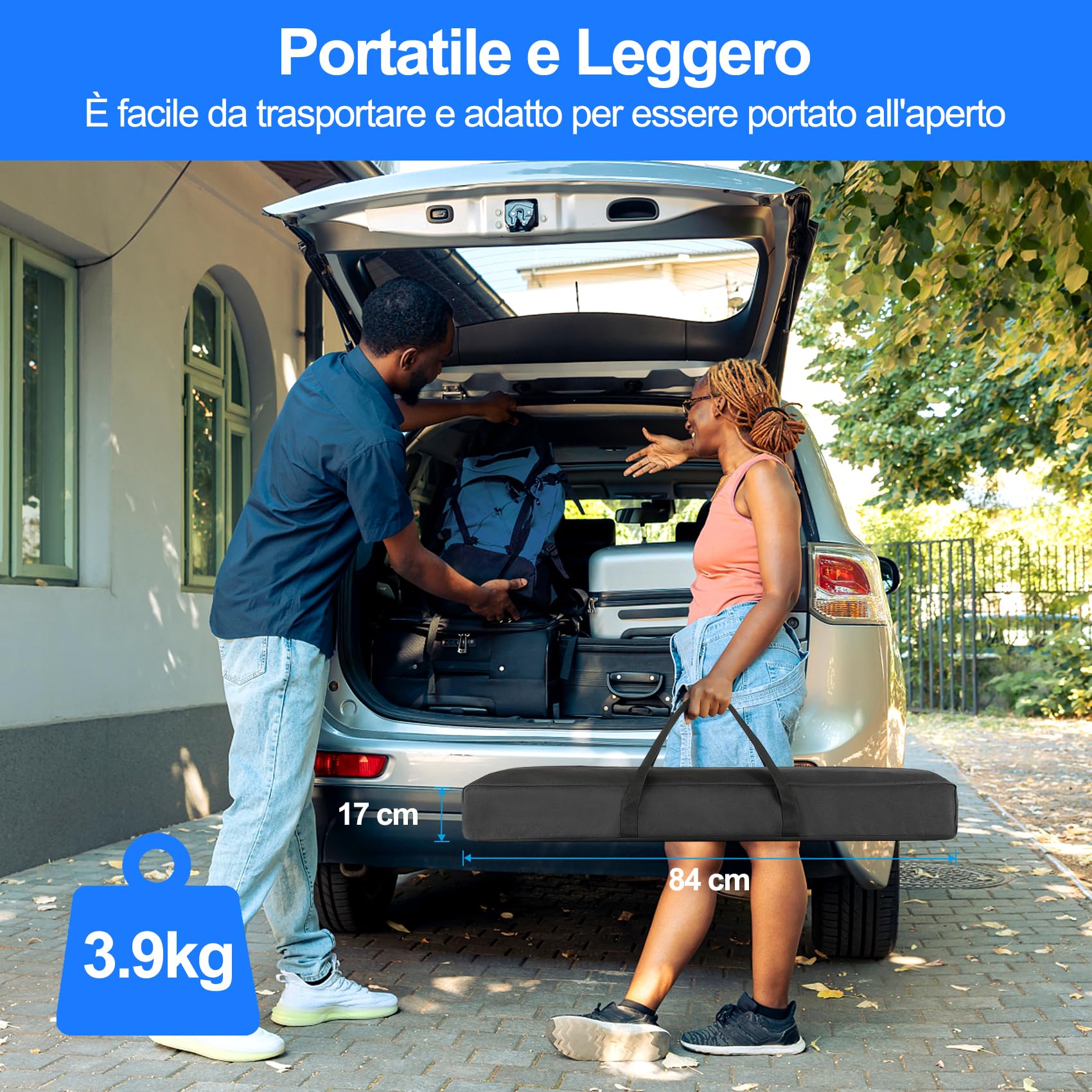 VISULAPEX Schermo per Proiettore con Supporto 120", 4K HD 16:9 Schermo del Proiettore Portatile, Grandangolo di 160 Gradi, Perfetta per Teatro Domestico, il Cinema All'aperto