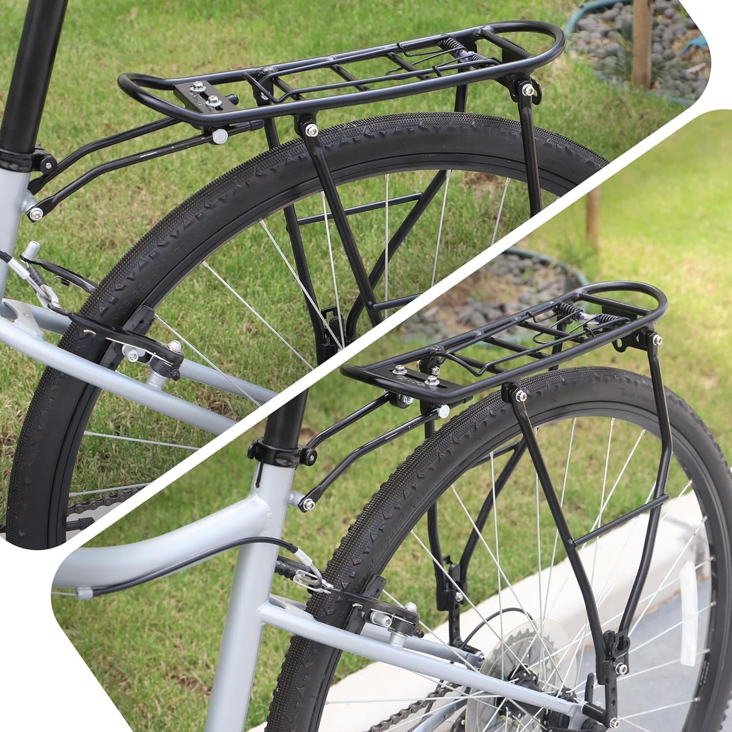Fahrradgepäckträger Einstellbare Gepäckträger Touring Gepäckträger Hinten Fahrrad-Gepäckträger passt für 26”-29“/700c Rennräder Citybike