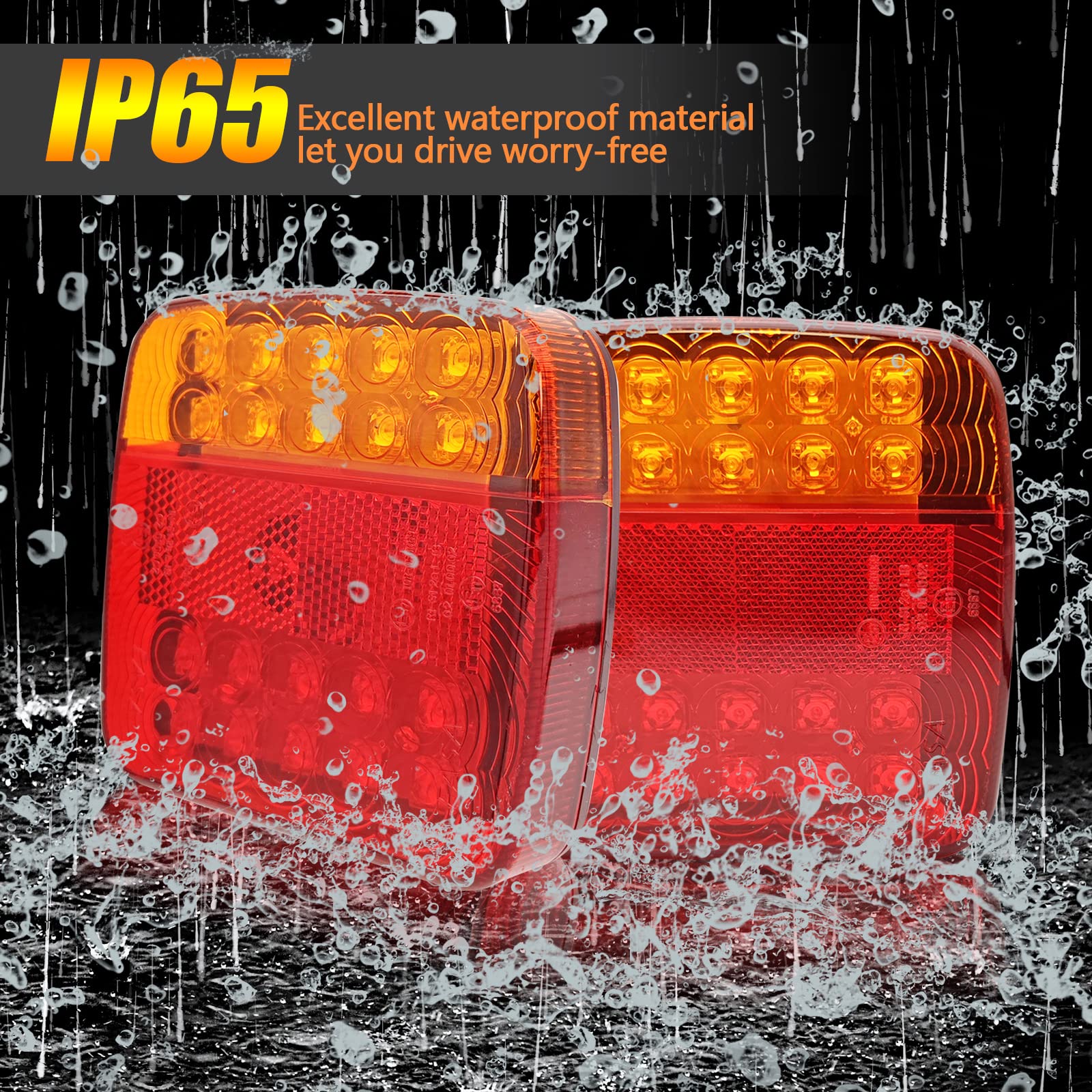 Feux Arrière Remorque Halogènes 12V - Lot De 2, 7 Fonctions, Certifiés ECE, Avec Clignotant, Frein, Anti-brouillard - 8
