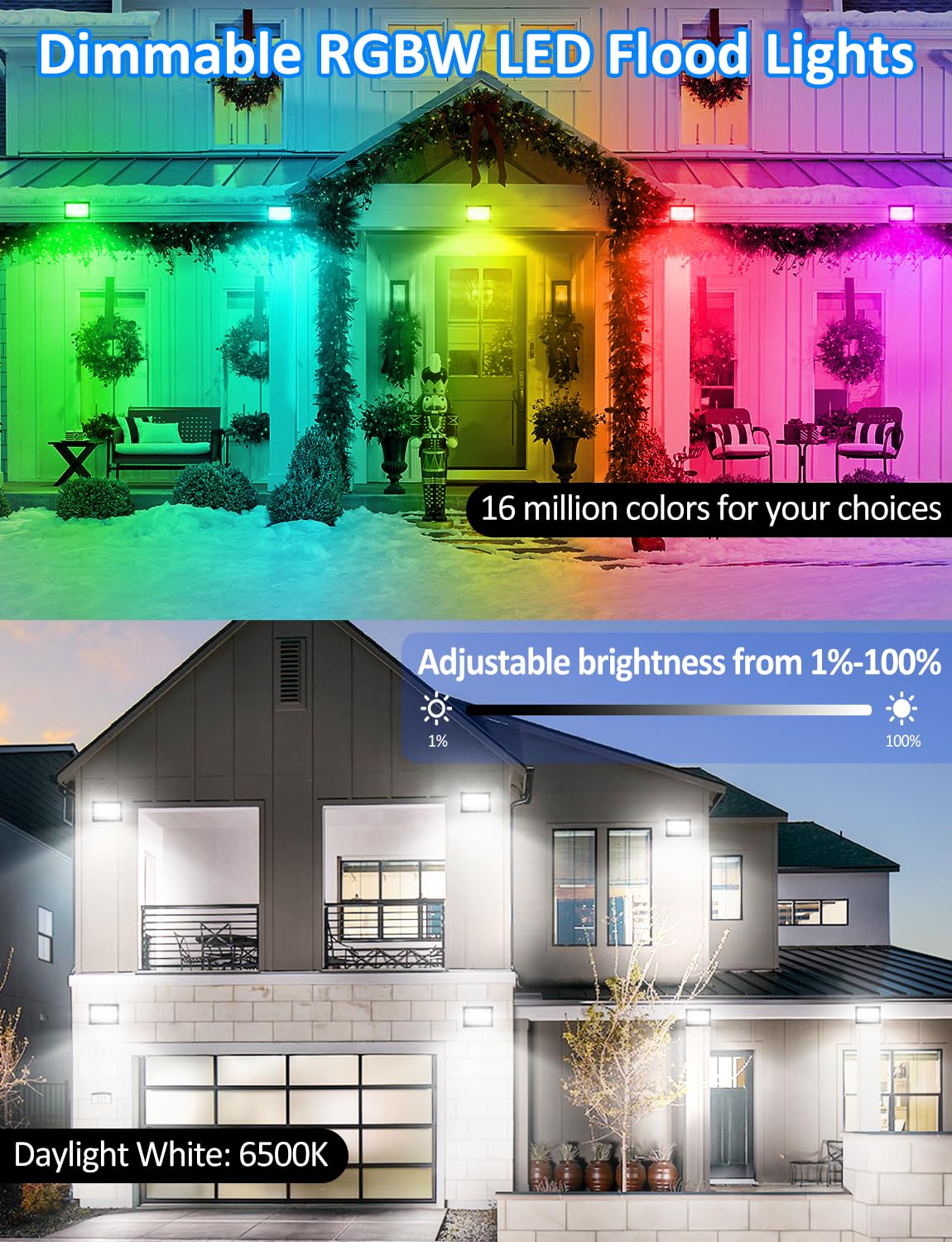 NATPOW Faretto LED per esterni 30W, faretti led esterno con telecomando e controllo app Bluetooth, dimmerabile proiettori che cambia colore, IP66 impermeabile per giardino, cortile, feste (4 pezzi)