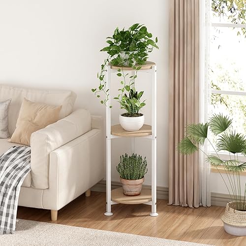 Miniatura 8 de YIZAIJIA Soporte para plantas de interior de 3 niveles de alto, de metal, para almacenamiento de plantas, múltiples para sala de estar, balcón,