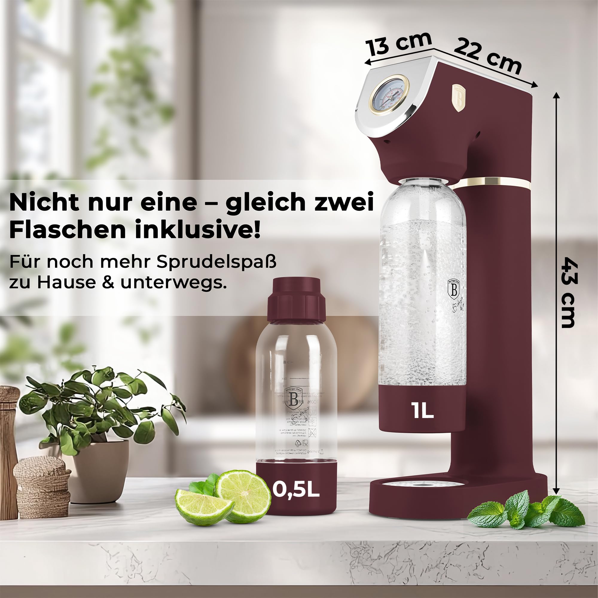 Berlinger Haus I-Rose Jeu de 6 Couteaux de Cuisine Professionnels Lame en Acier Inoxydable