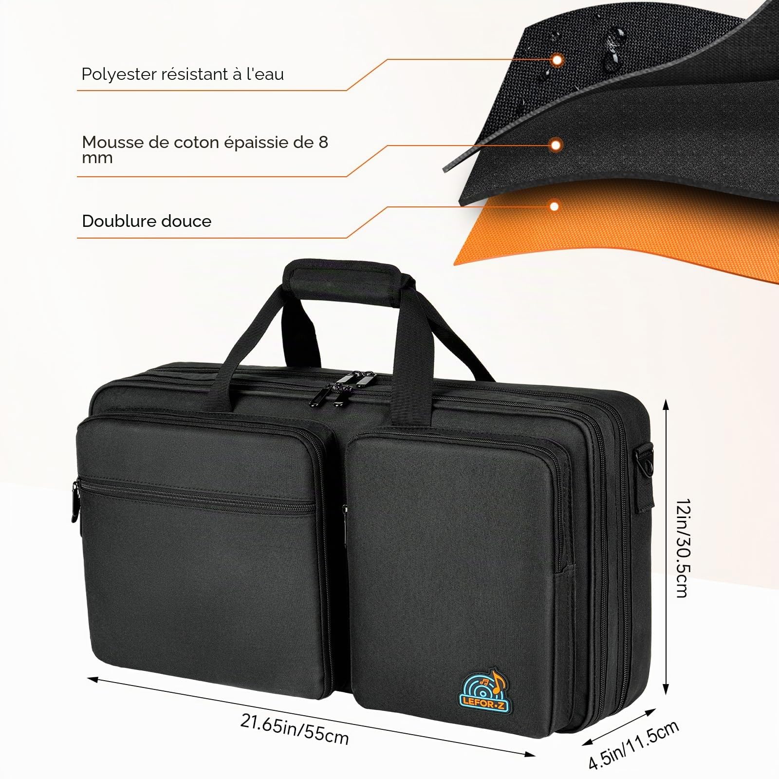 Étui de Transport pour Contrôleur Pioneer DDJ-FLX4/DDJ-REV1/DDJ-400/DDJ-SB3/DDJ-RB,Sac de Rangement avec Bandoulière pour Contrôleur DJ compatible avec Numark Mixtrack Pro FX/Platinum FX/Roland DJ-202