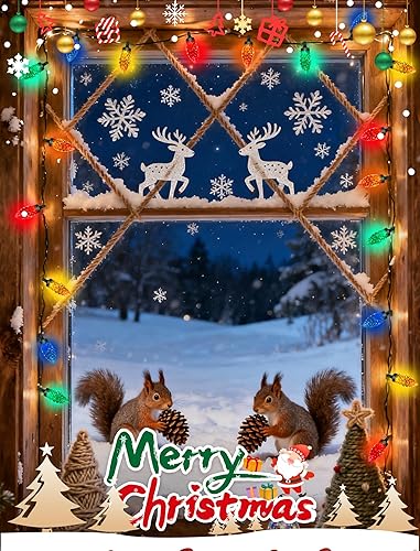 Miniatura 6 de GOOTHY Luces de Navidad para exteriores, cadena de luces de 26 pies con 50 luces de diamante multicolor C9 para exteriores, patio, techo, árbol,